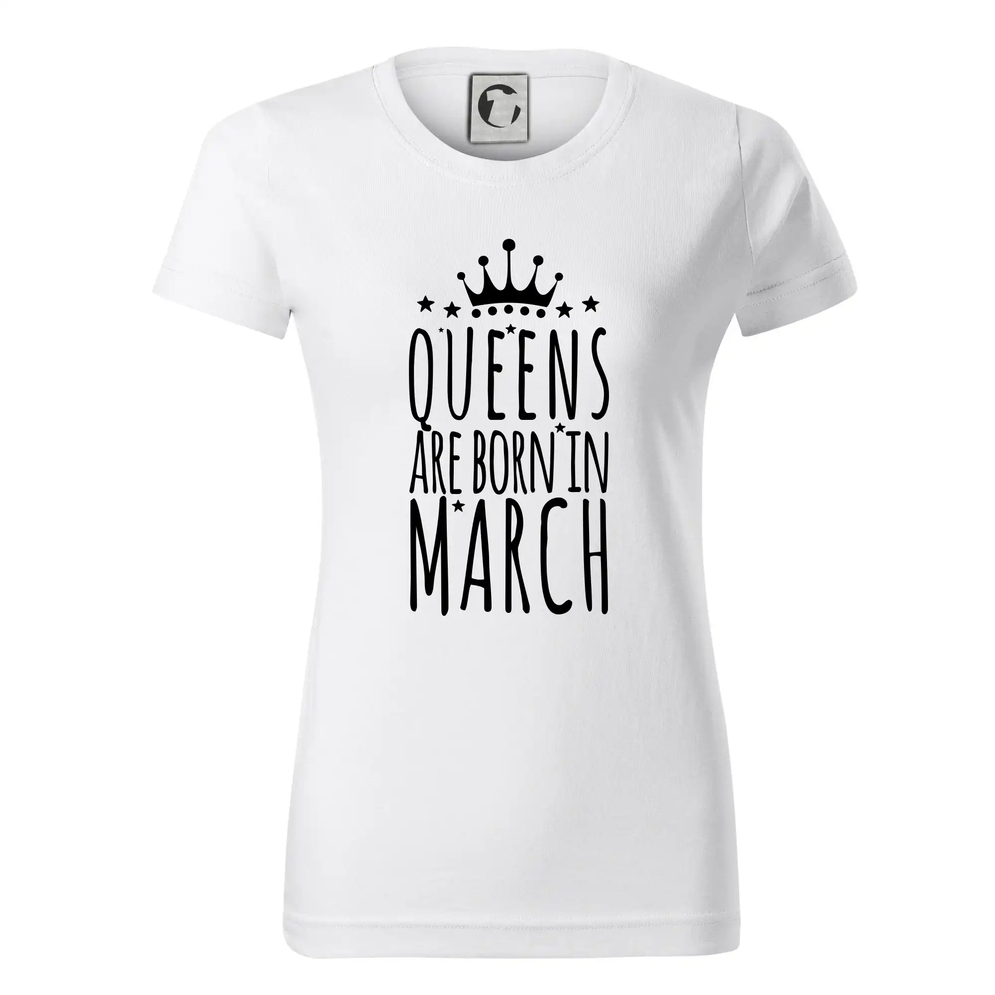Tričká pre narodených v marci - Queens are born in March - Dámske tričko basic - ľahko voľnejšie a dlhšie