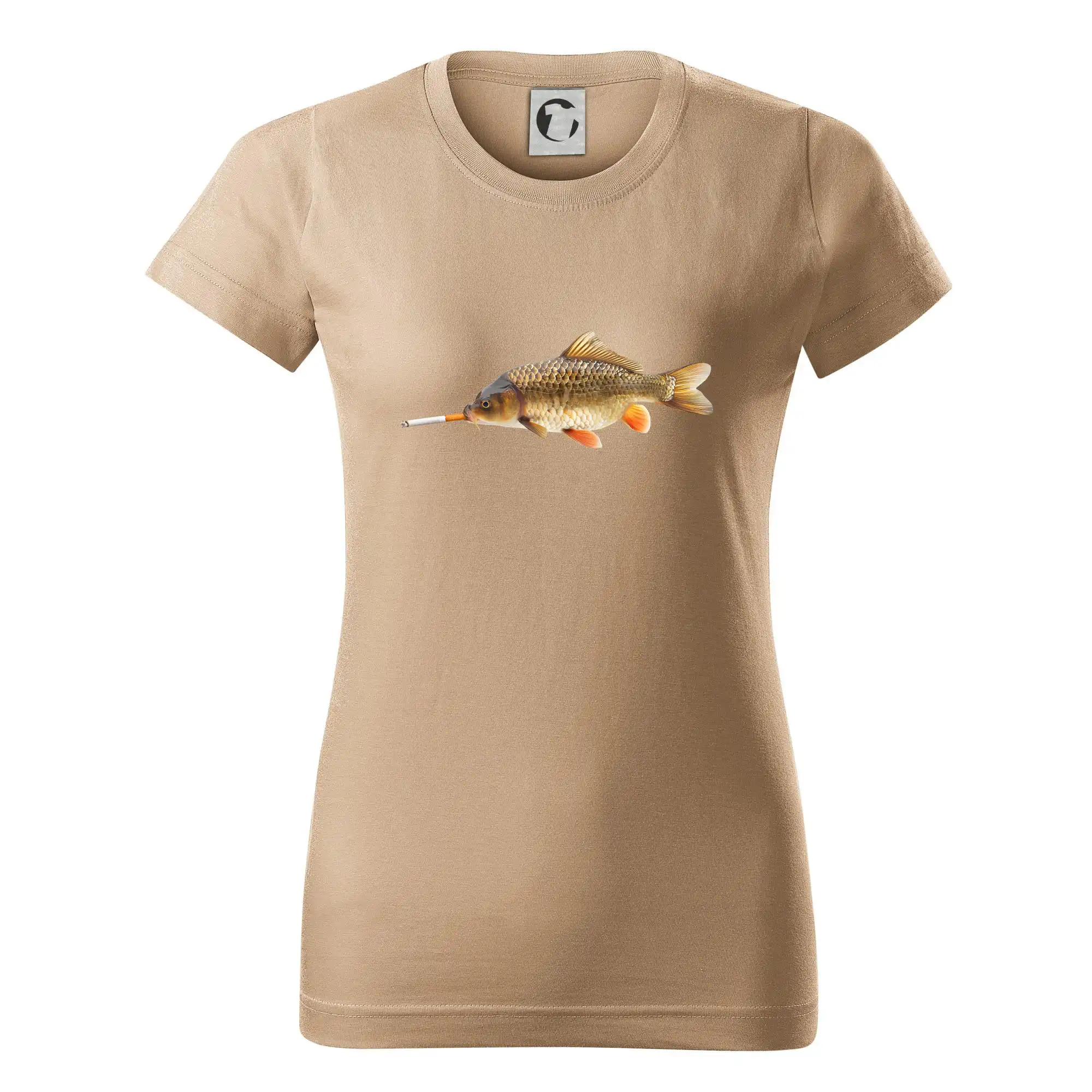 Tričká pre rybárov s potlačou - Smokin' fish - Dámske tričko basic - ľahko voľnejšie a dlhšie