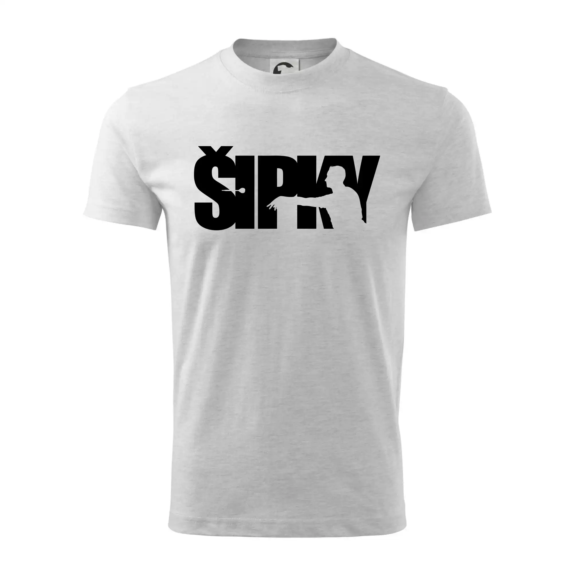 Šipky - nápis se šipkařem