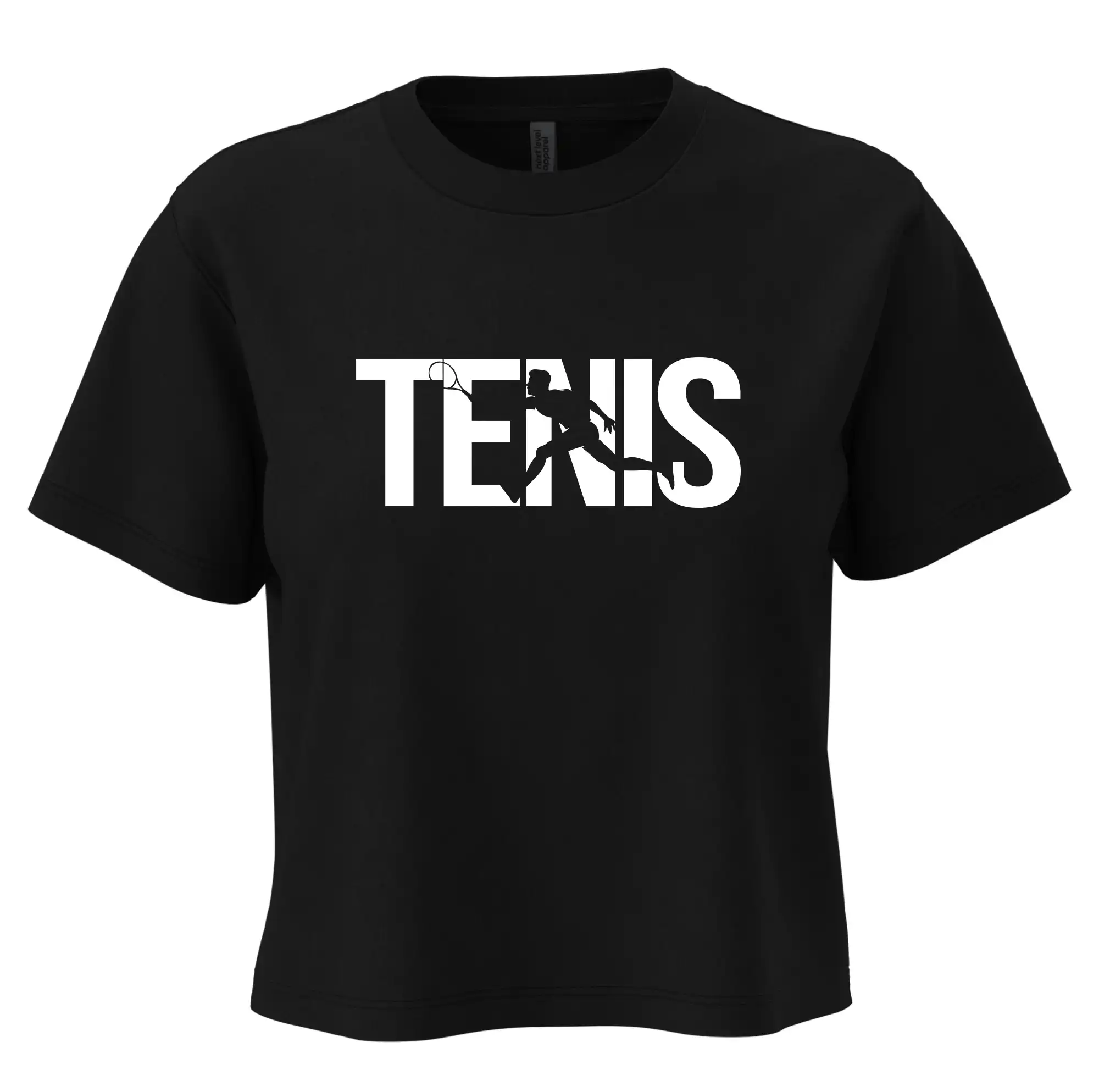 Tričká na tenis - Tenis nápis silueta - Boxy cropped tričko OVERSIZE