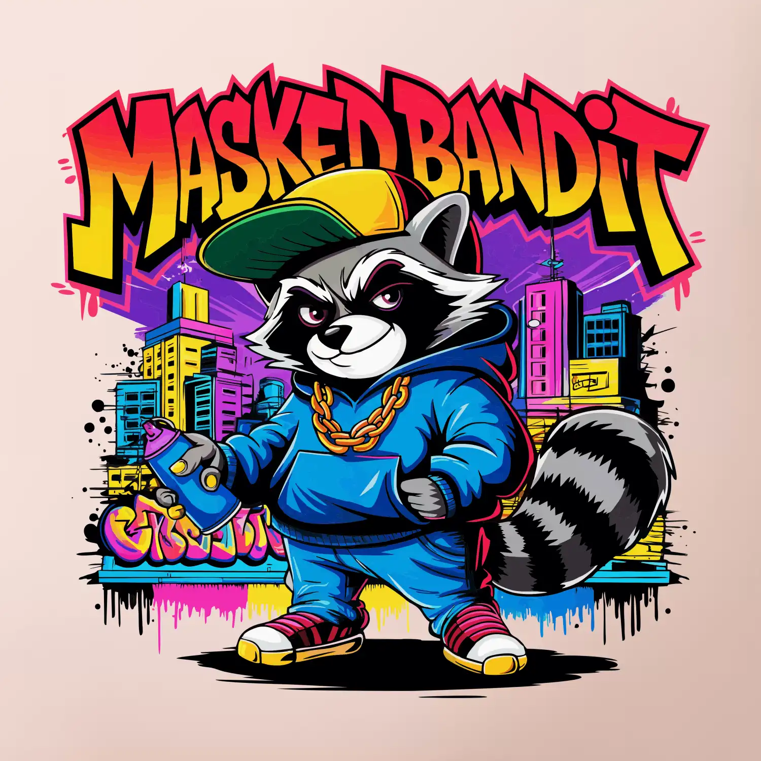 Mýval - masked bandit grafitti