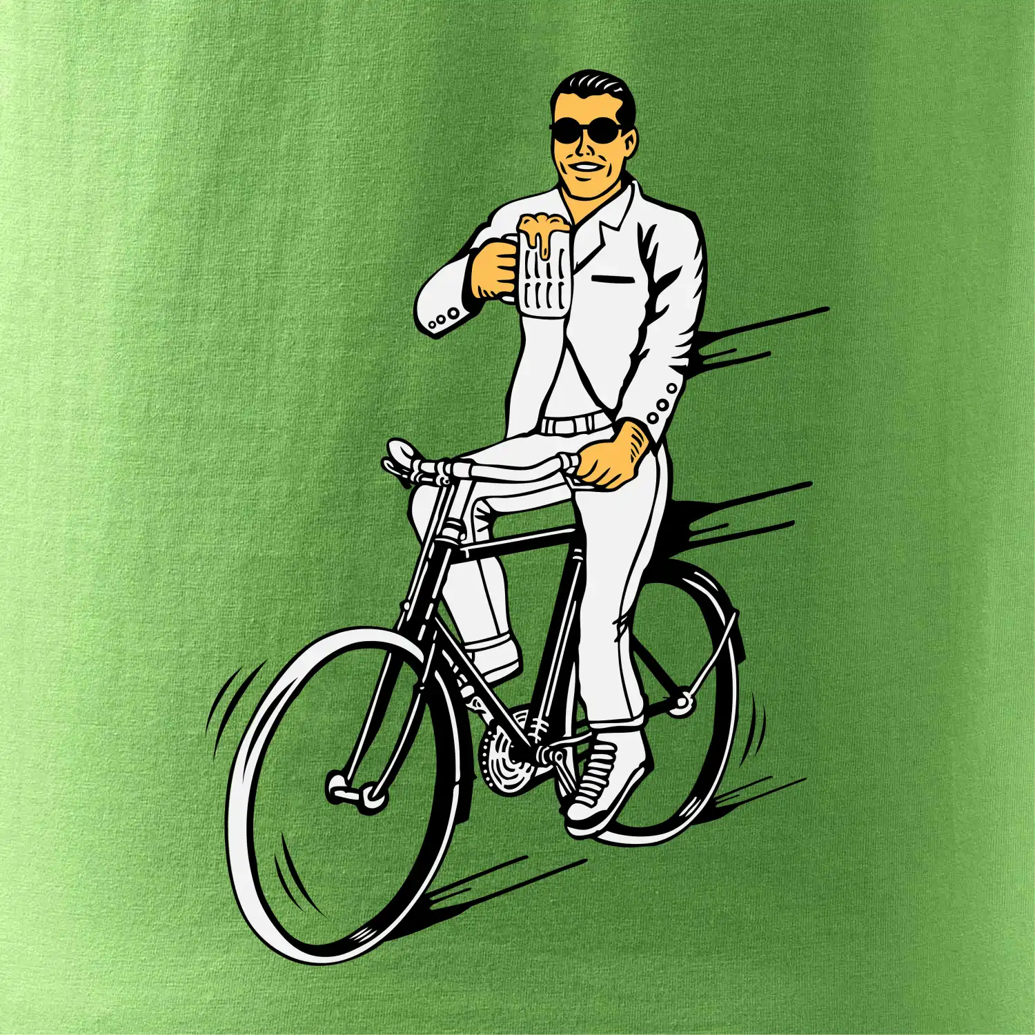 Gentleman na kole s pivem