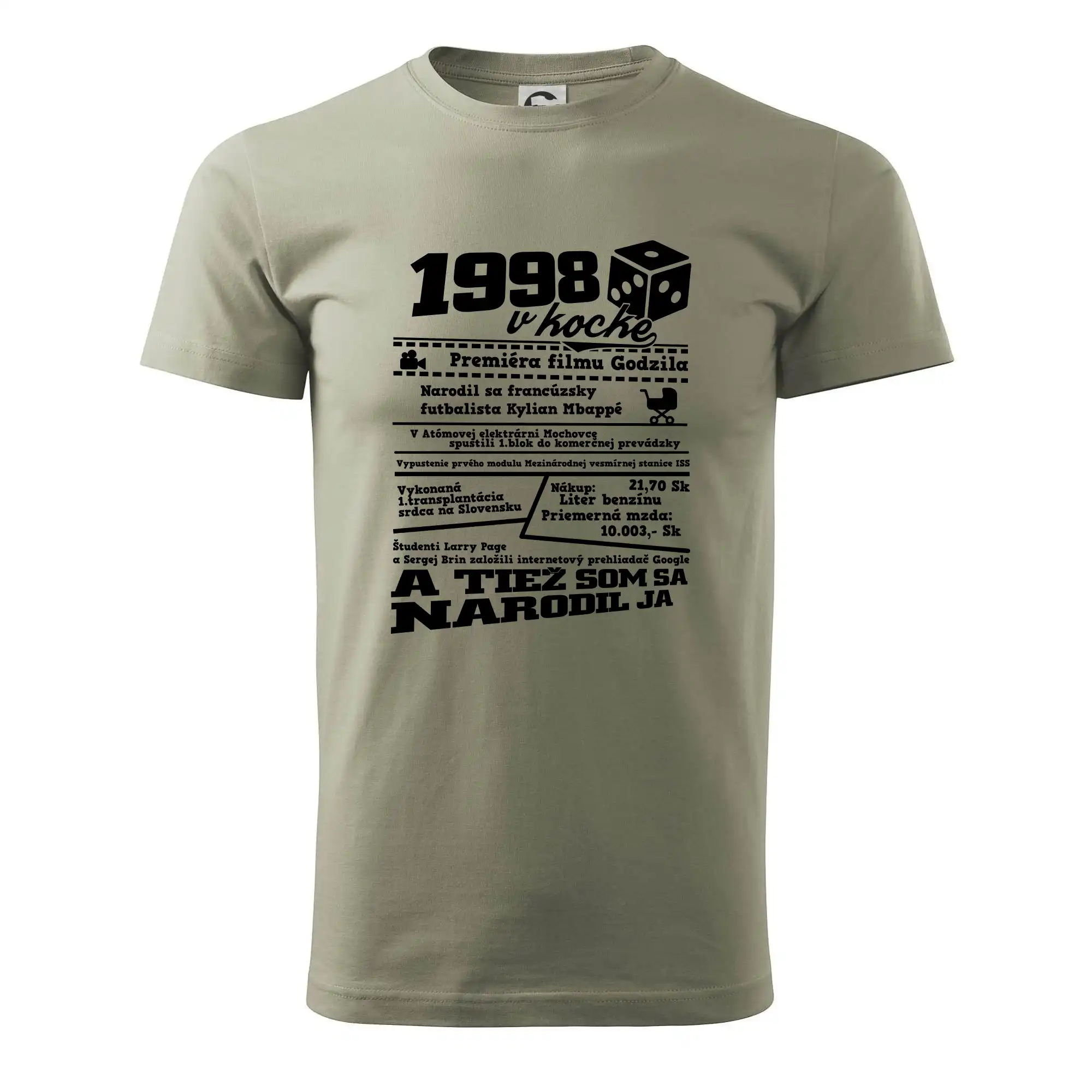 Trička s ročníkom 1998 - 1998 v kocke - Pánske tričko nižšej gramáže