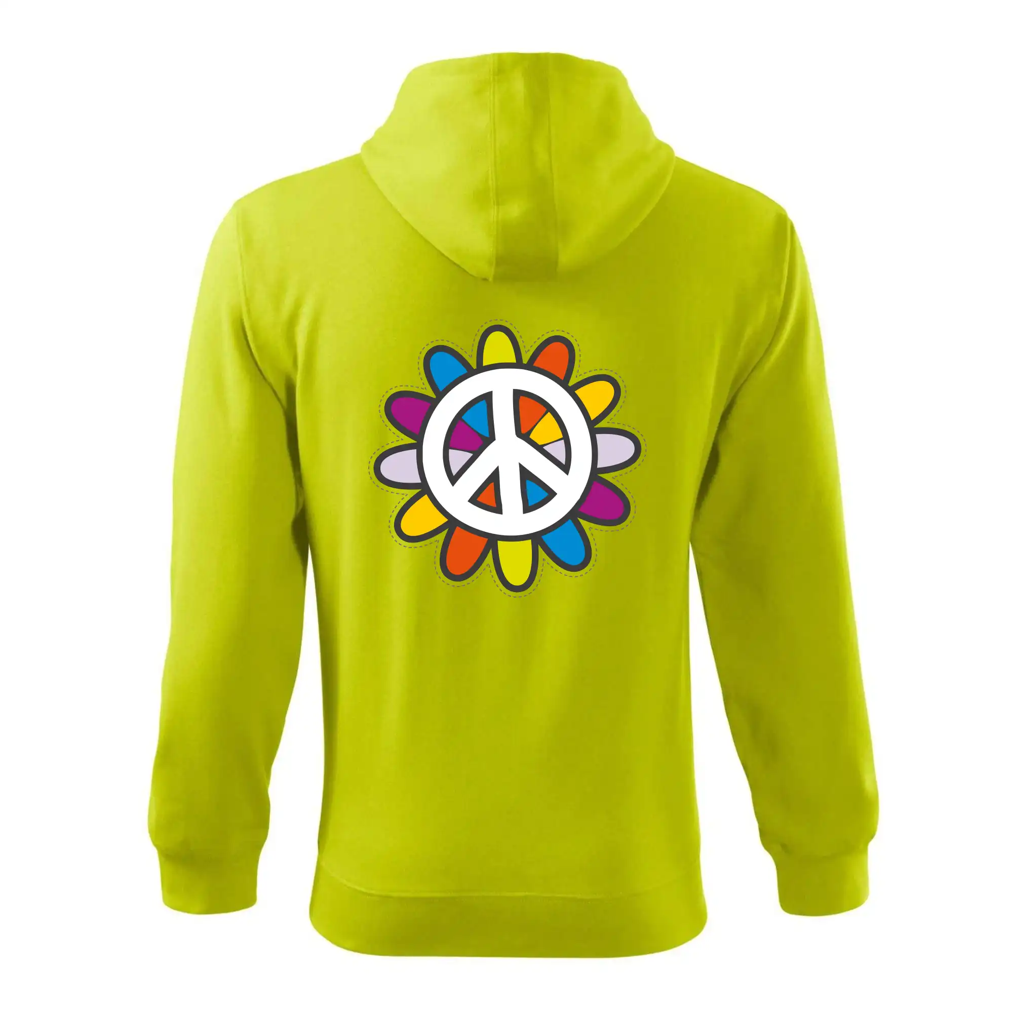 Peace symbol s kreslenou květinou