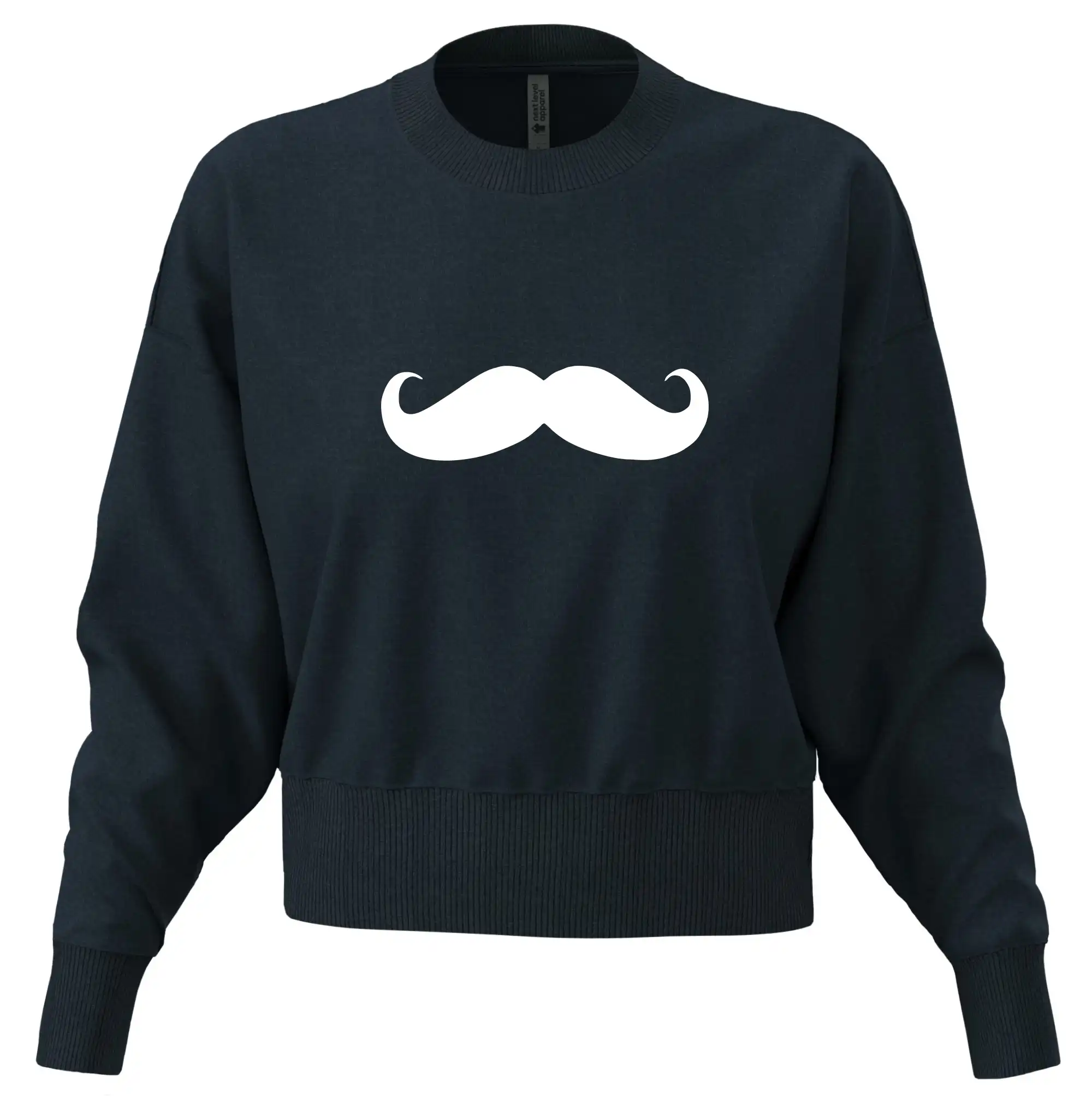 Tričká s fúzikmi - Mustache - fúziky - Mikina oversize crop OVERSIZE