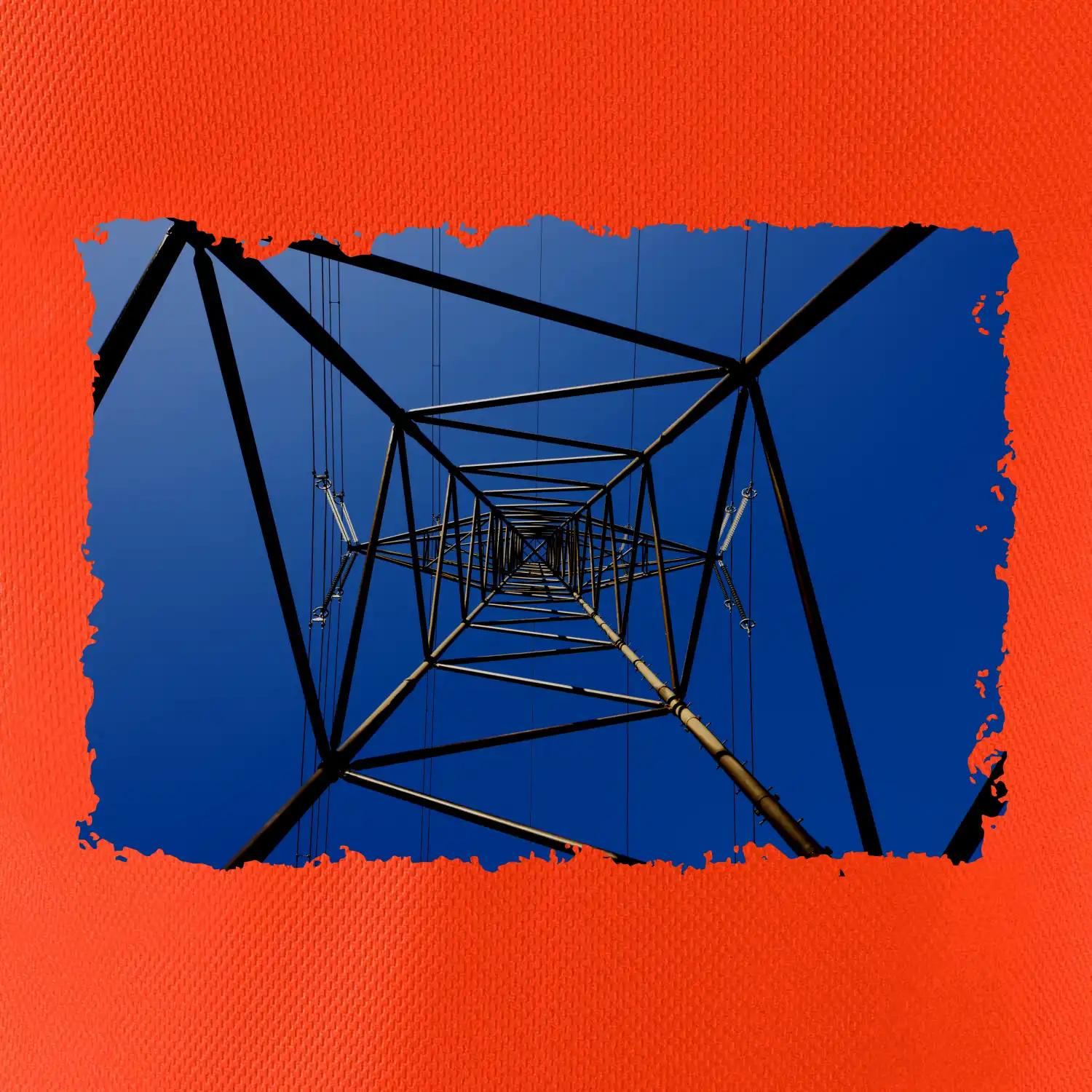 Stožár vysokého napětí zespodu