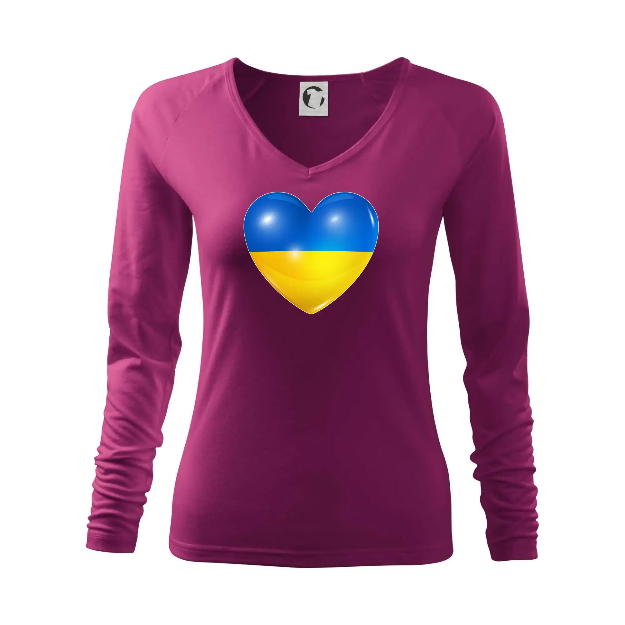 Tričká s vlajkou ukrajiny - Ukrajina srdce vlajka - Tričko dámske Elegance