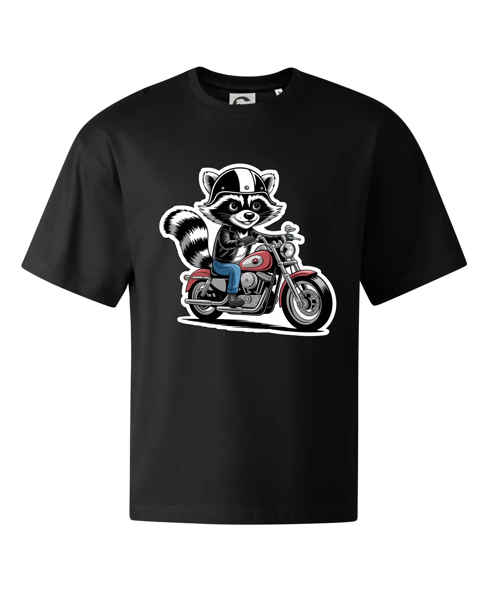 Mýval na motorce kreslený