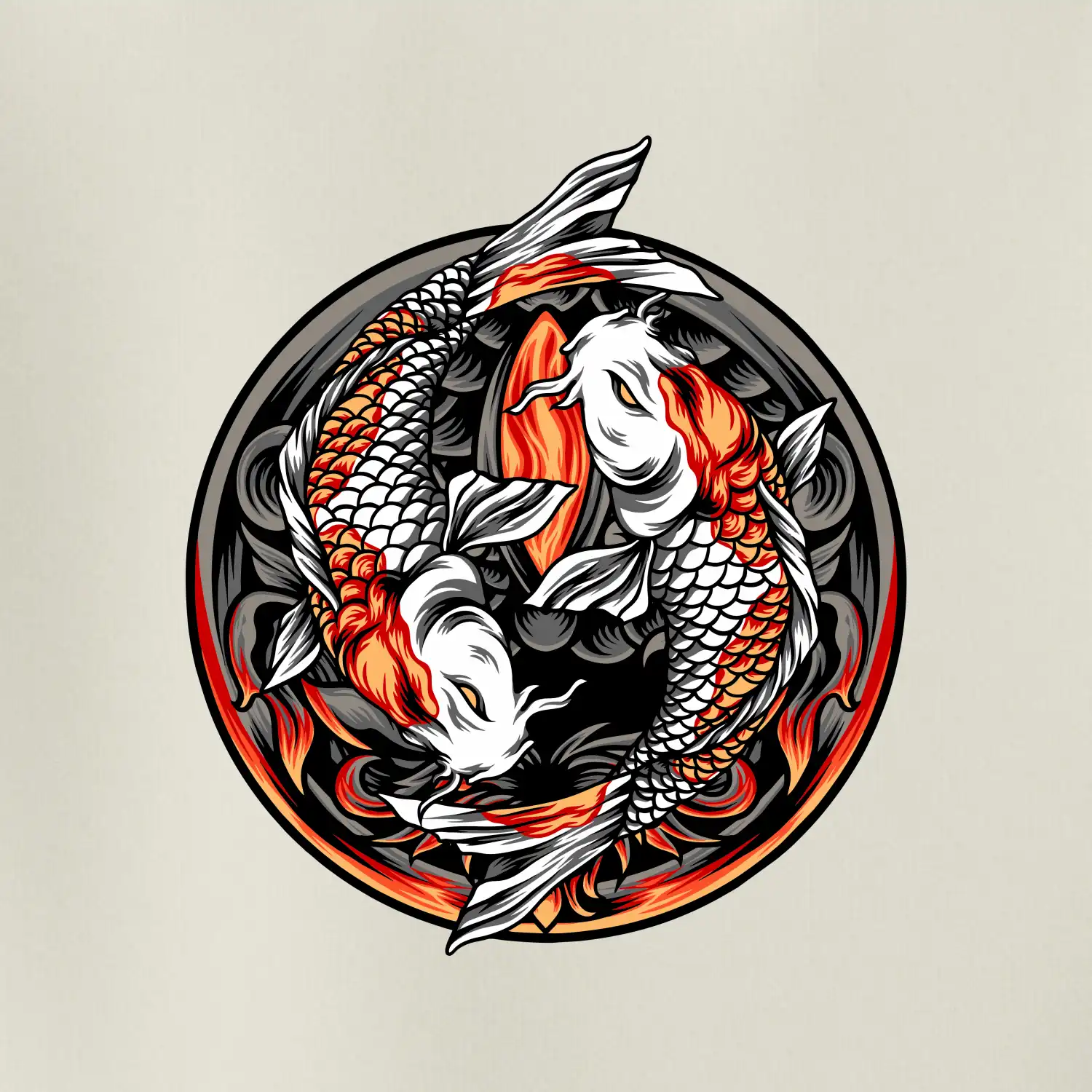 Yin & Yang Koi kapr - oranžový