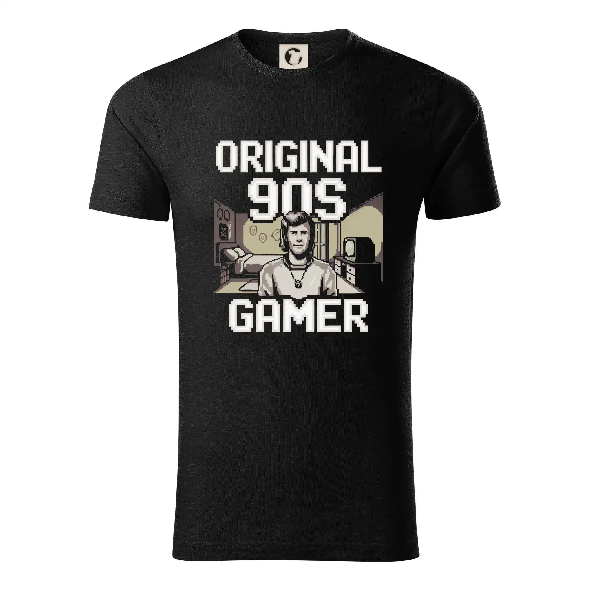 Hudobné tričká - Original 90s gamer - béžový - Tričko z organickej bavlny