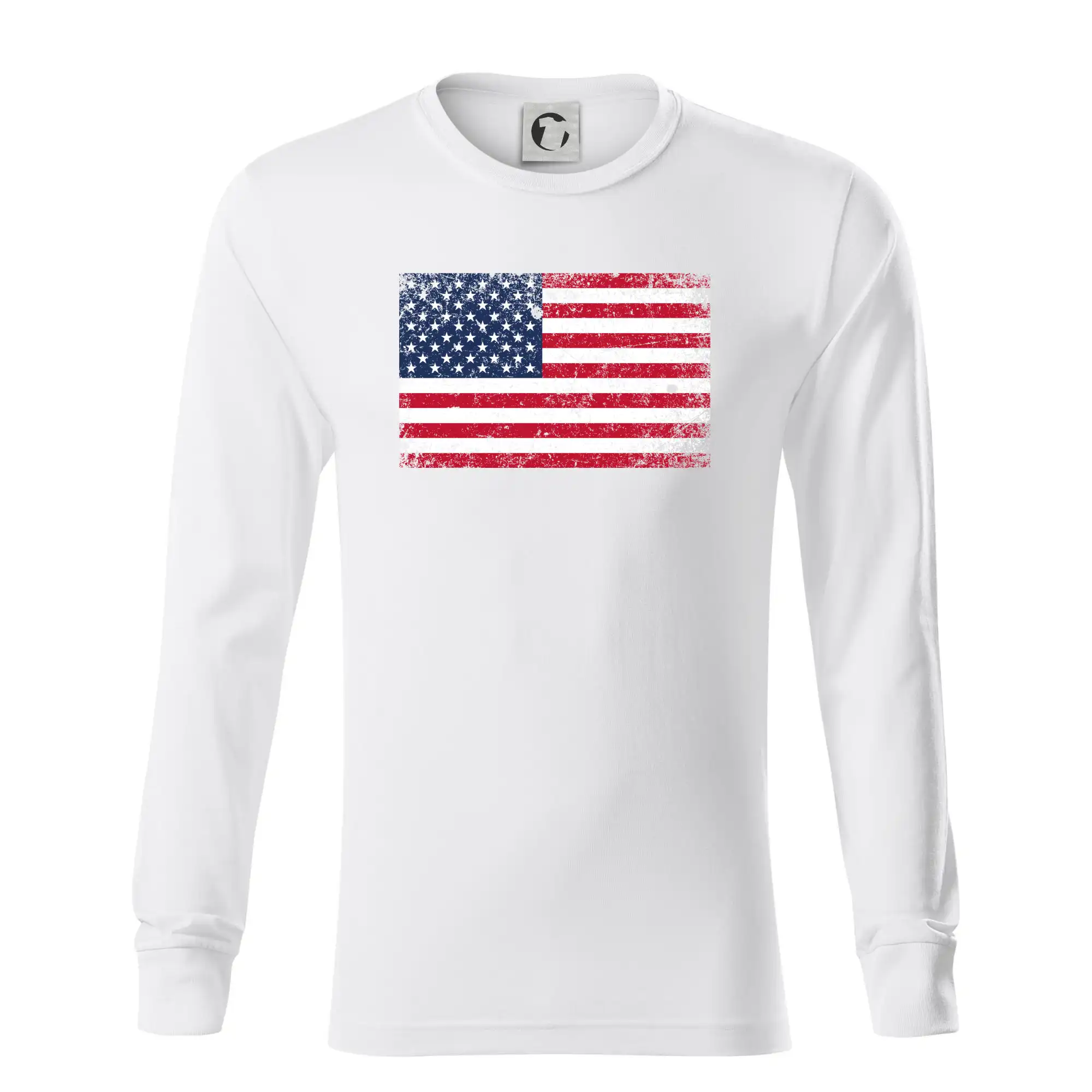 Tričká USA - USA vlajka - Tričko s dlhým rukávom LS R05