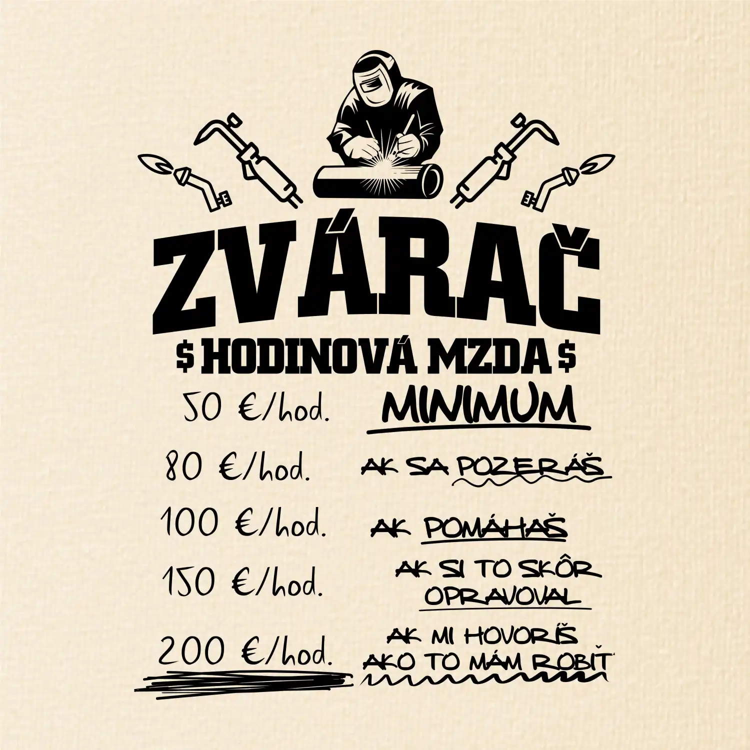 Hodinová mzda zvárač