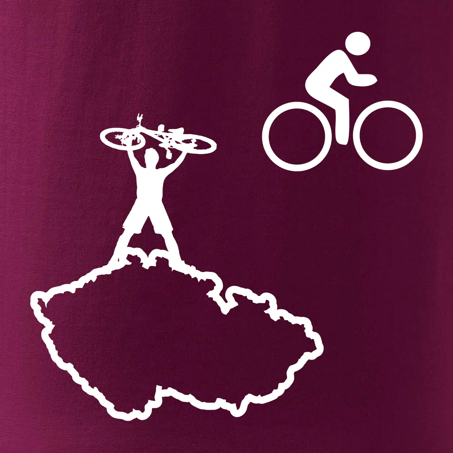 Mapa ČR + kolo na prsu