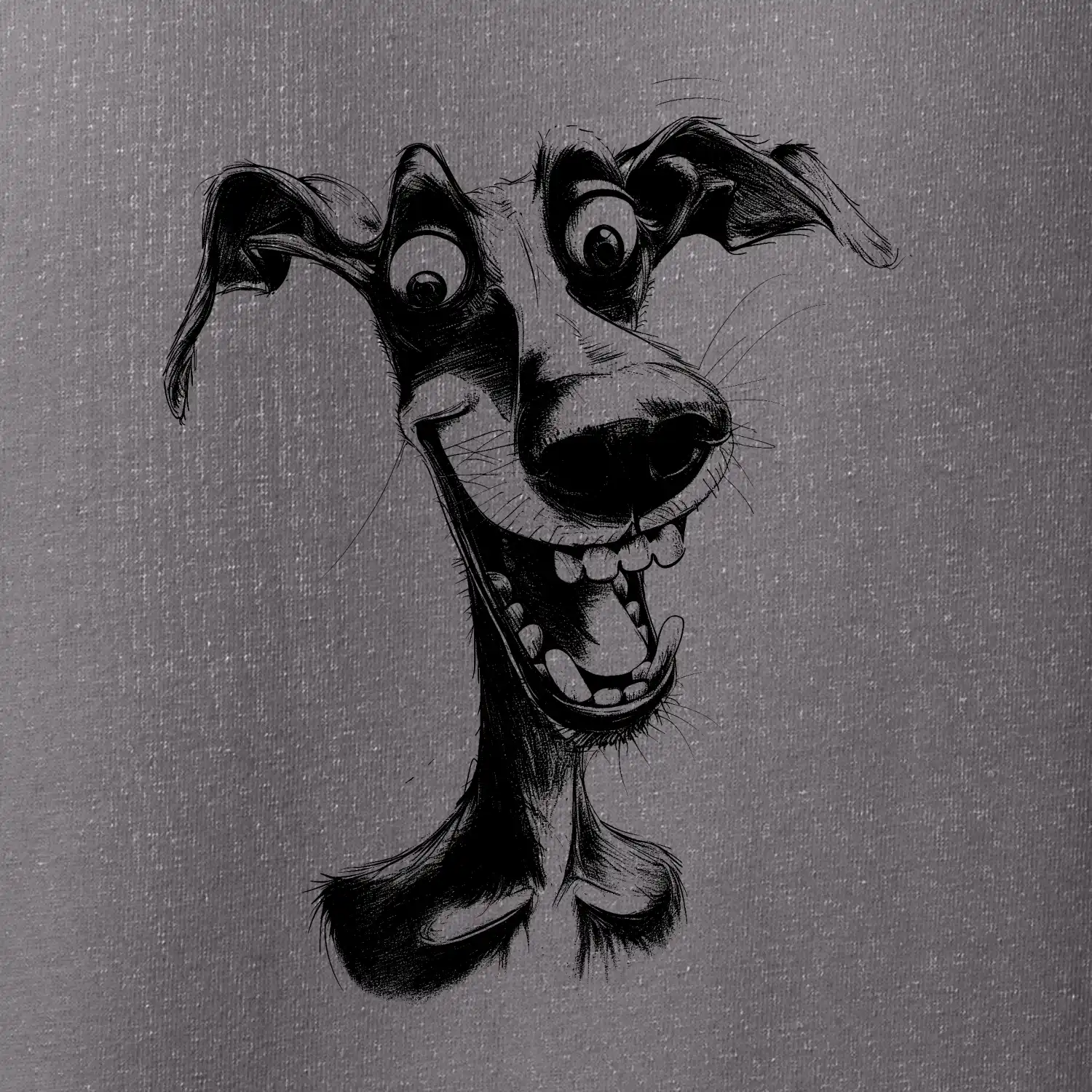 Černobílá karikatura chrt