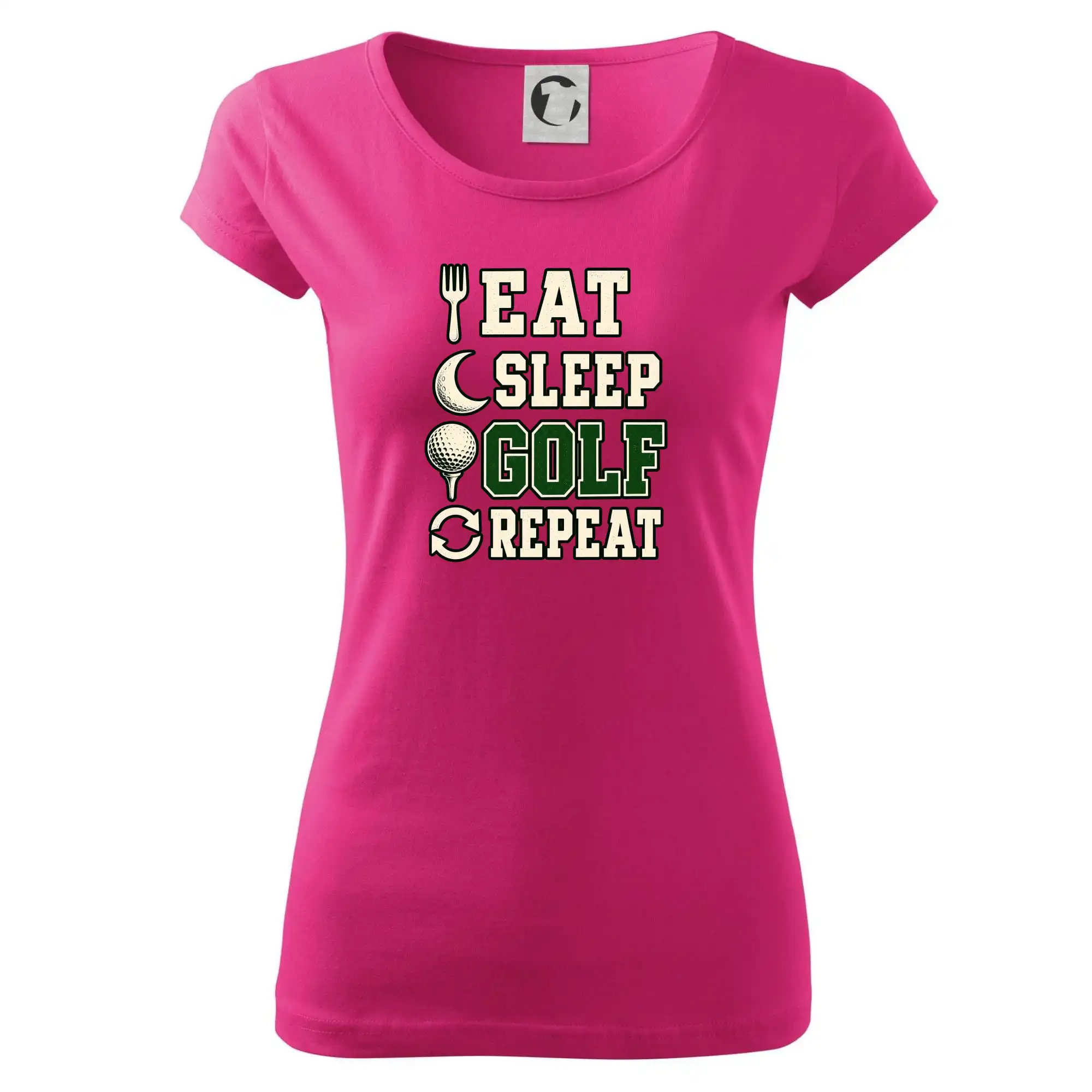 Eat sleep golf repeat typografie