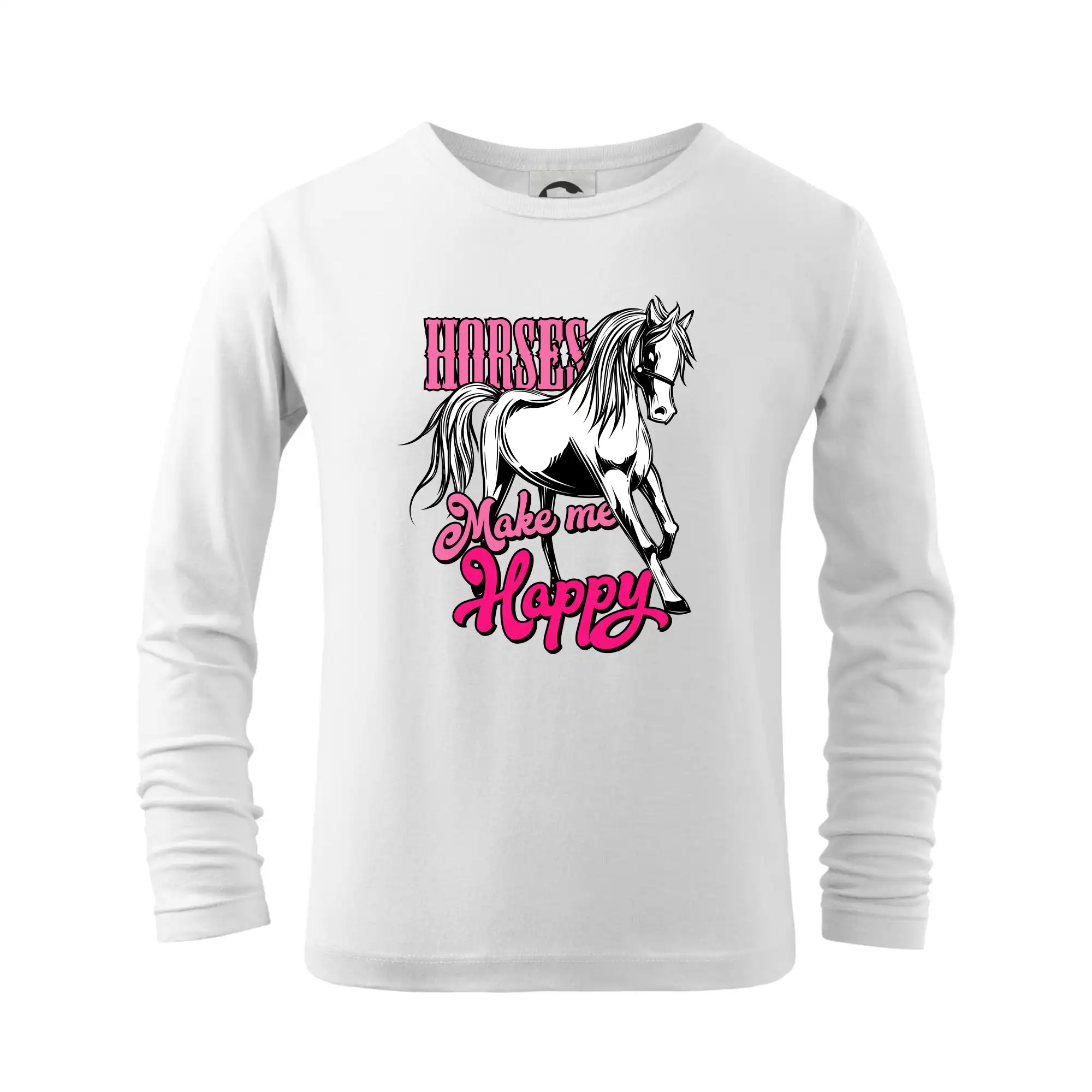 Tričká s koňmi - Horses Make me Happy - Tričko detské Long Sleeve
