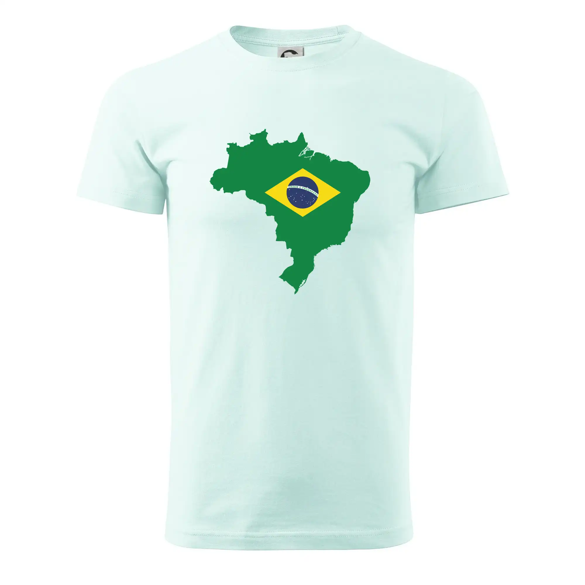 Motívy štátnych vlajok - Brazília vlajka v mape - Klasické pánske tričko vyššej gramáže