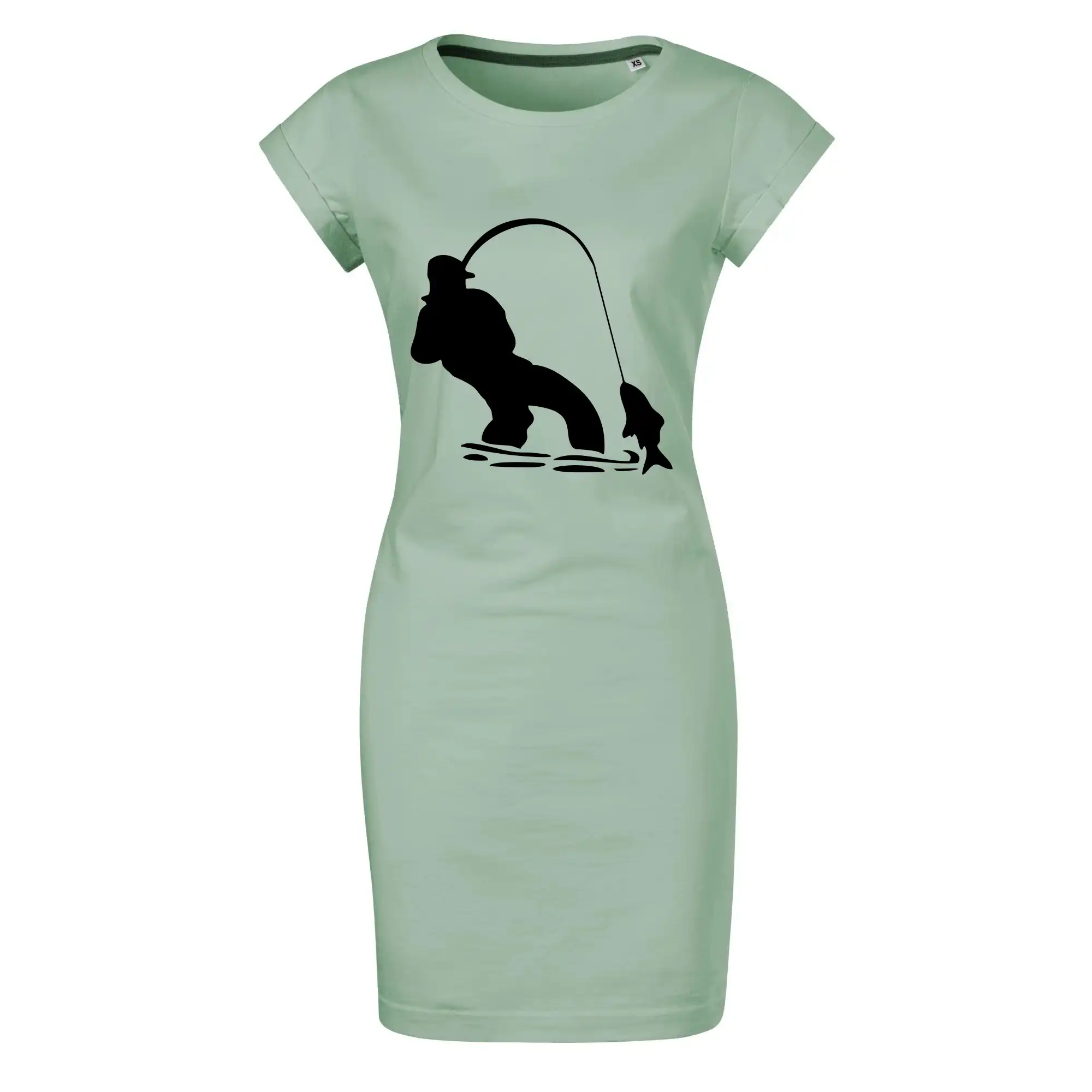 Rybář tahající rybu