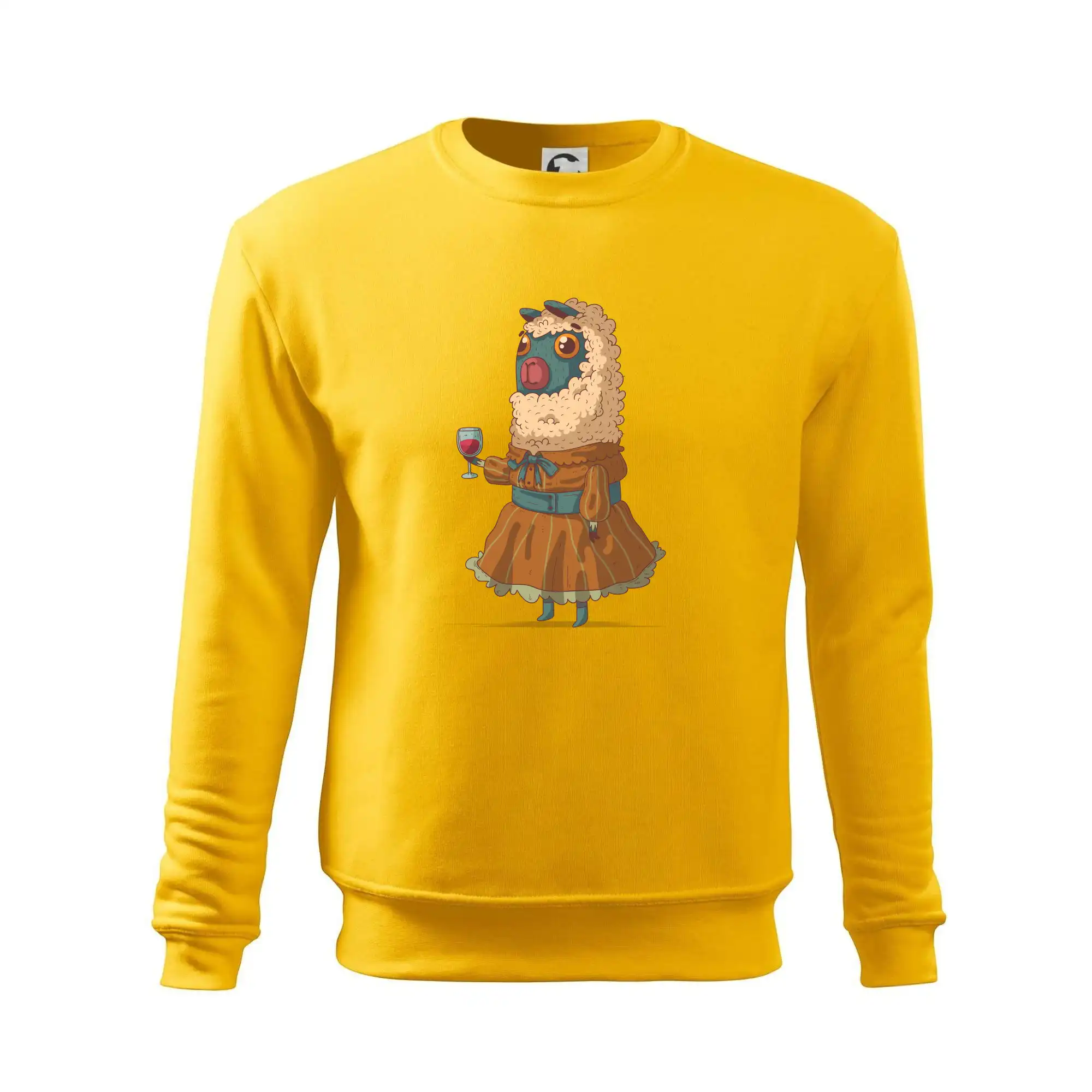 Alpaka s vínem žena