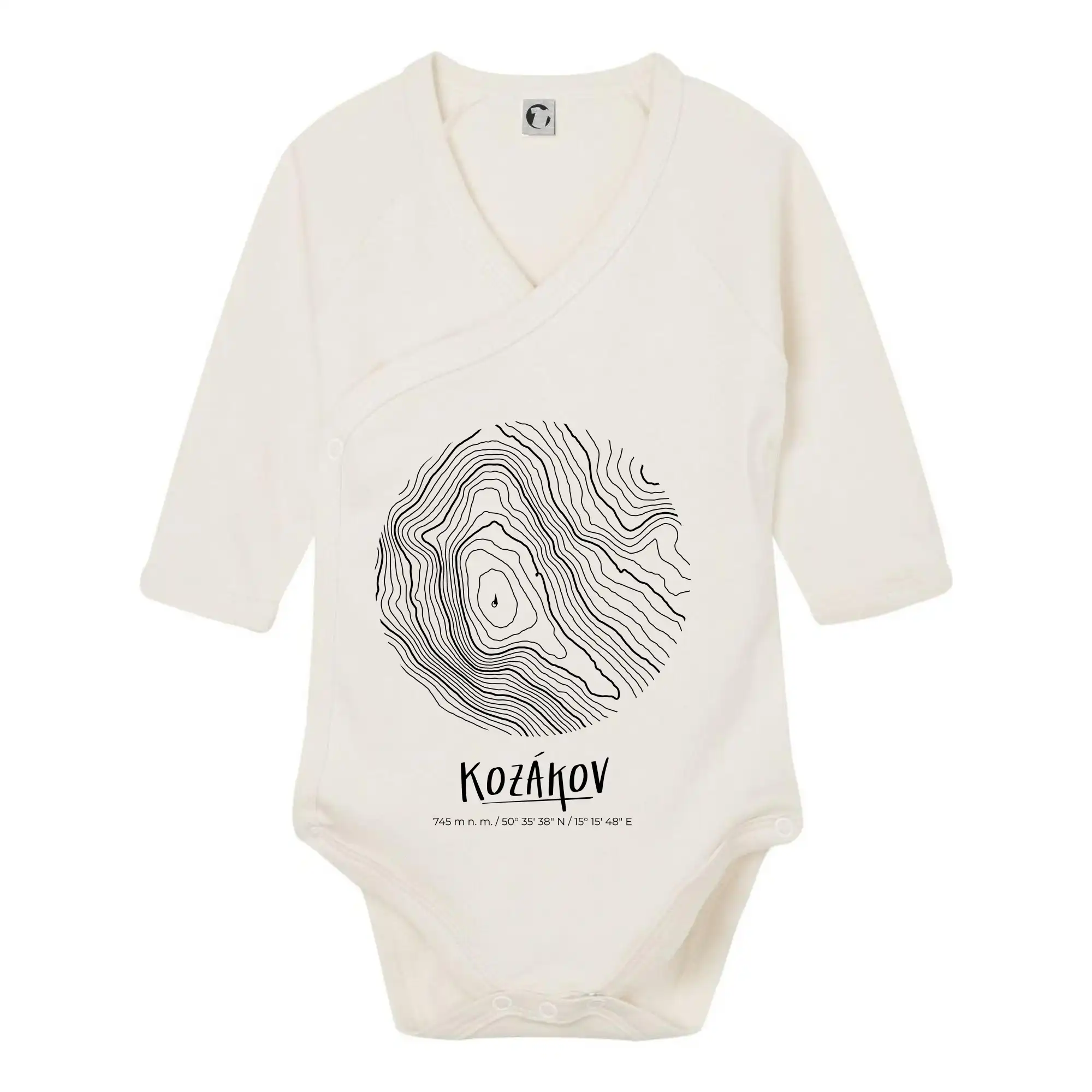 Kozákov - vrstevnice v kruhu