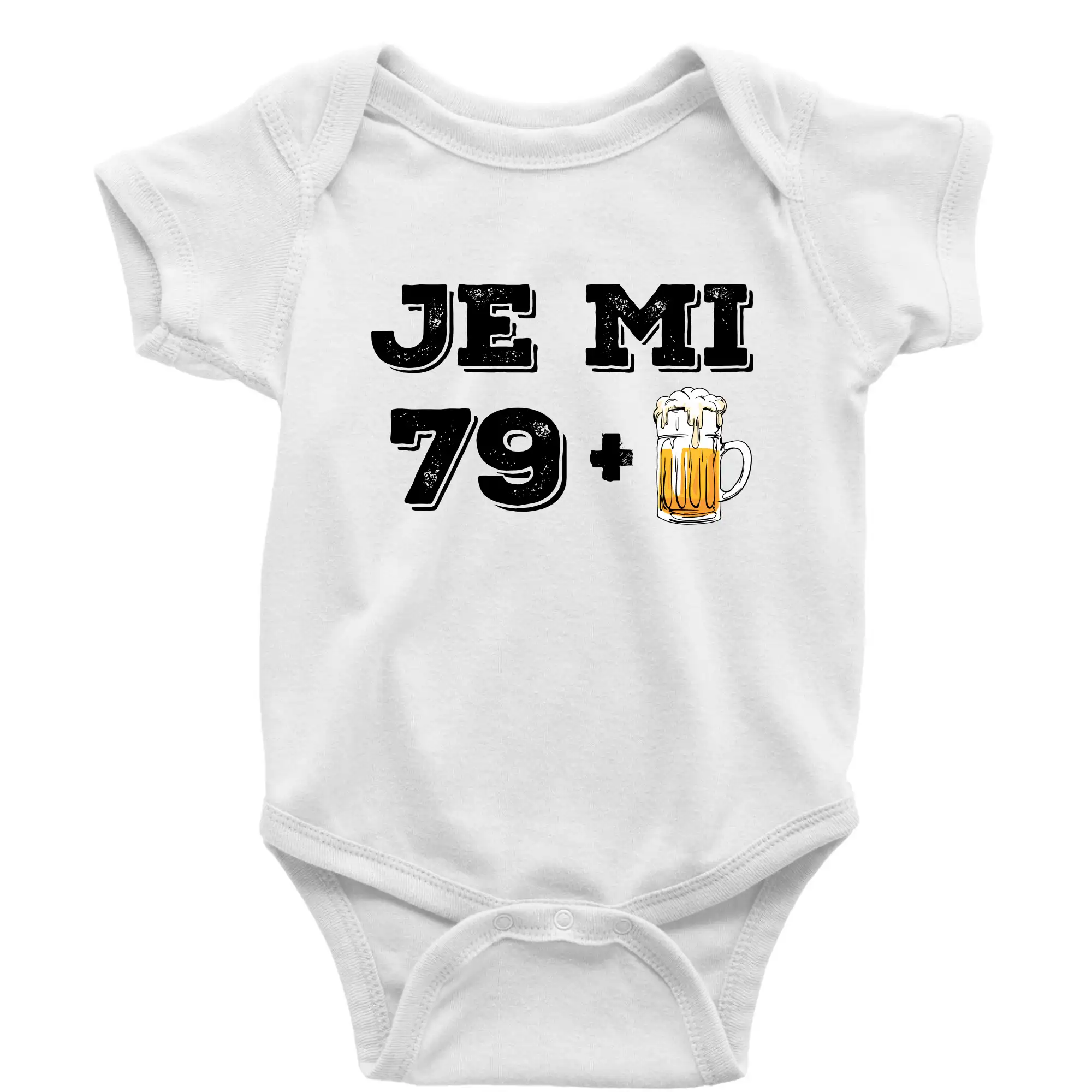 Tričko k osemdesiatinám - Je mi 80 pivo - Body dojčenské s krátkym rukávom