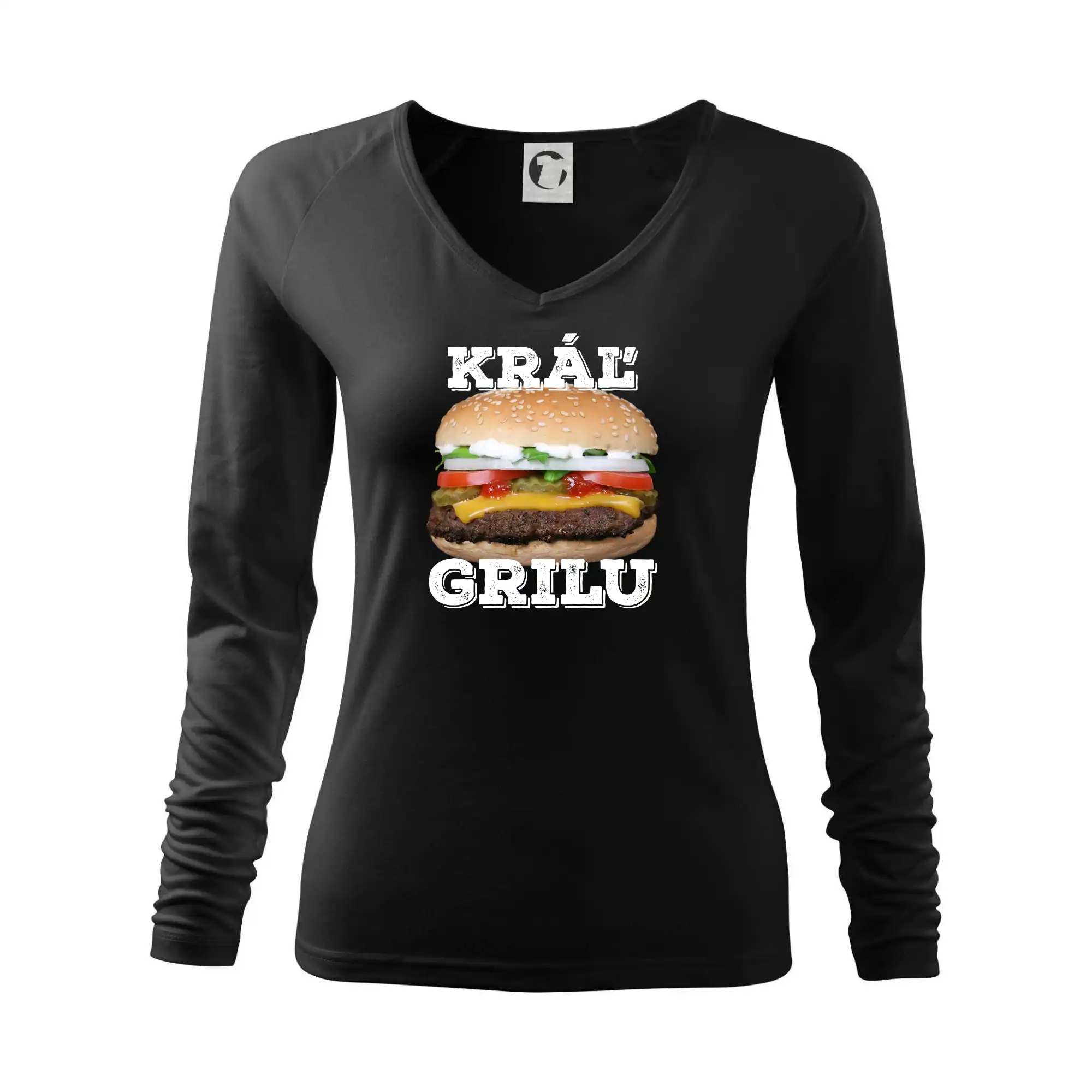 Tričká a zástery na grilovanie - Kráľ grilu hamburger - Tričko dámske Elegance