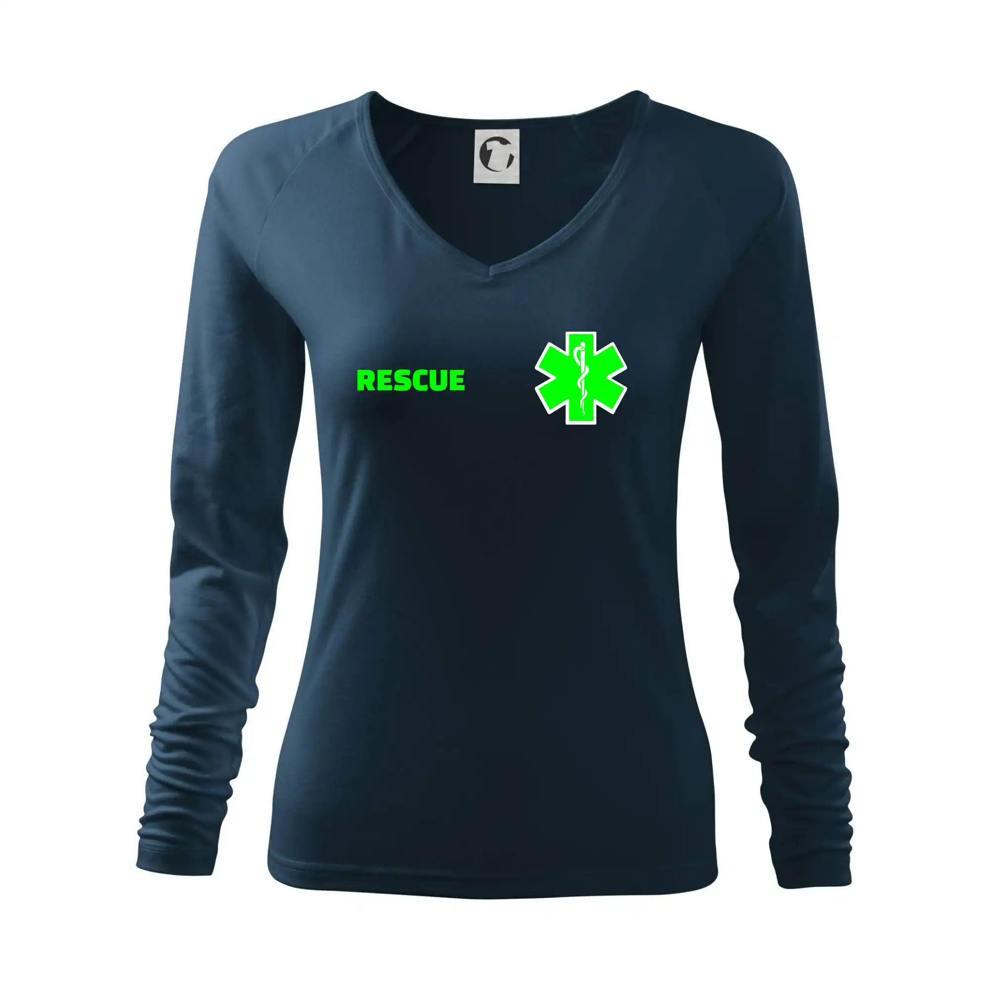 Tričká a mikiny pre záchranárov a lekárov - Kvalitné oblečenie pre zdravotníkov - Rescue - Fluo zelené - Tričko dámske Elegance