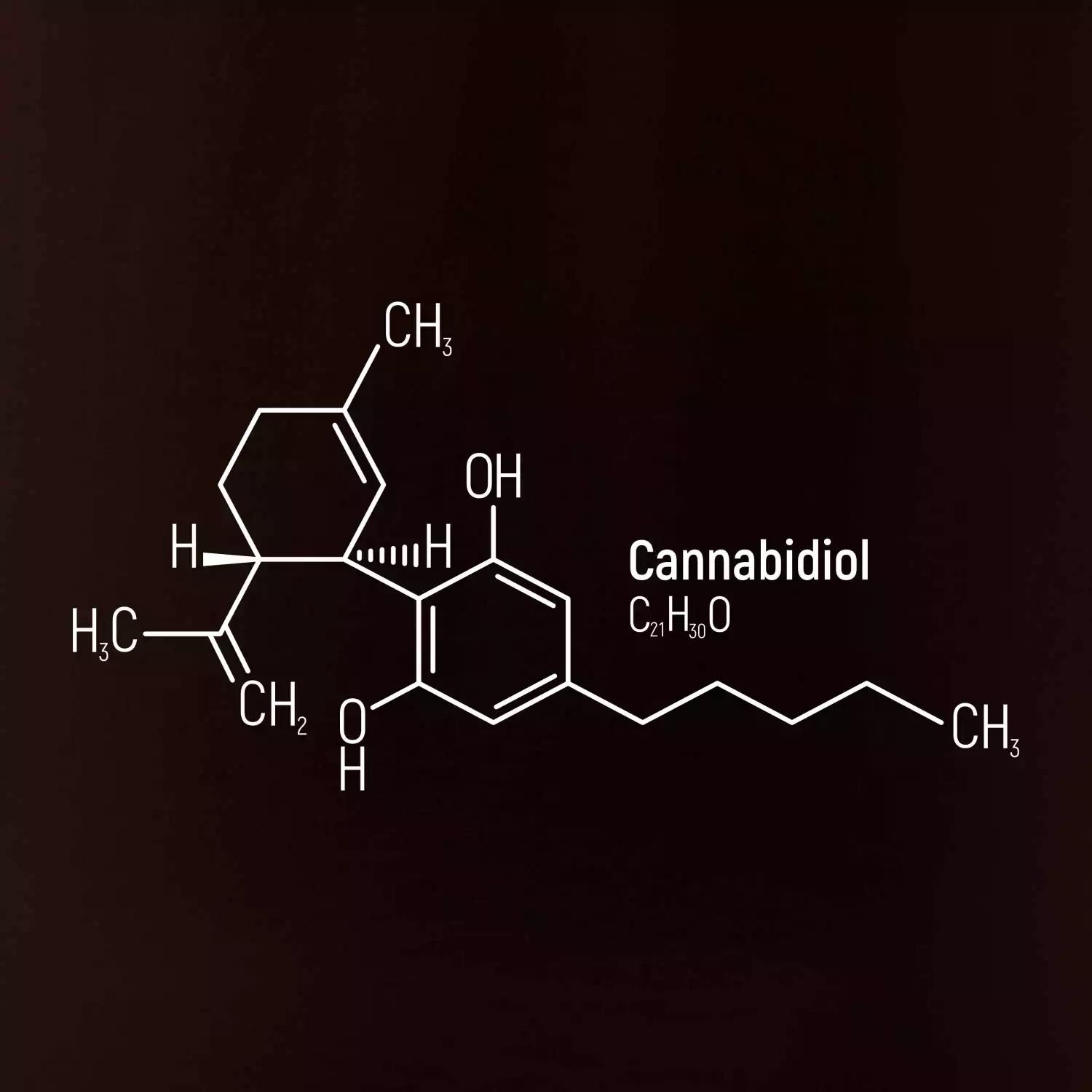 Molekulární struktura CBD (Canabidiol)
