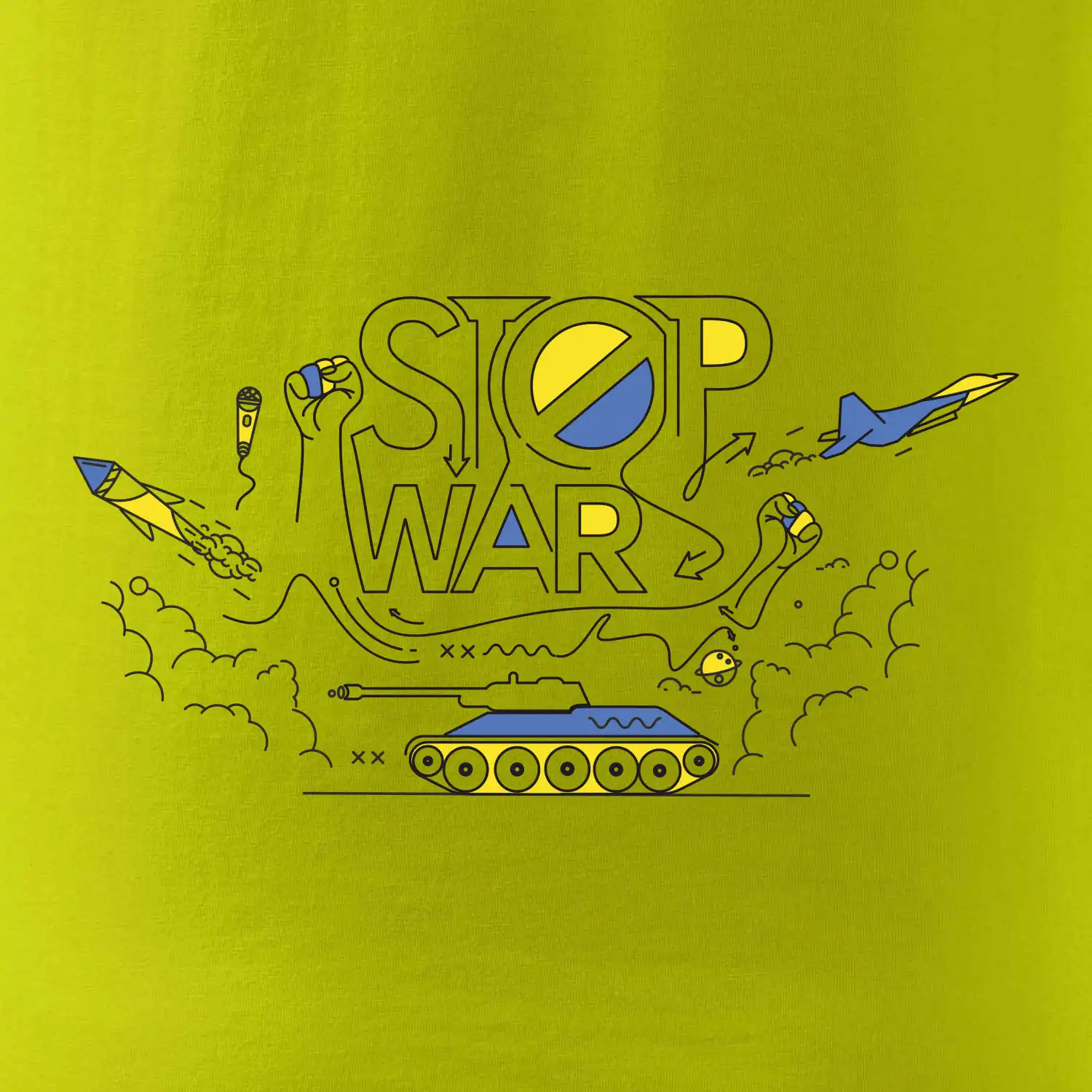 Stop war - Ukrajinské barvy