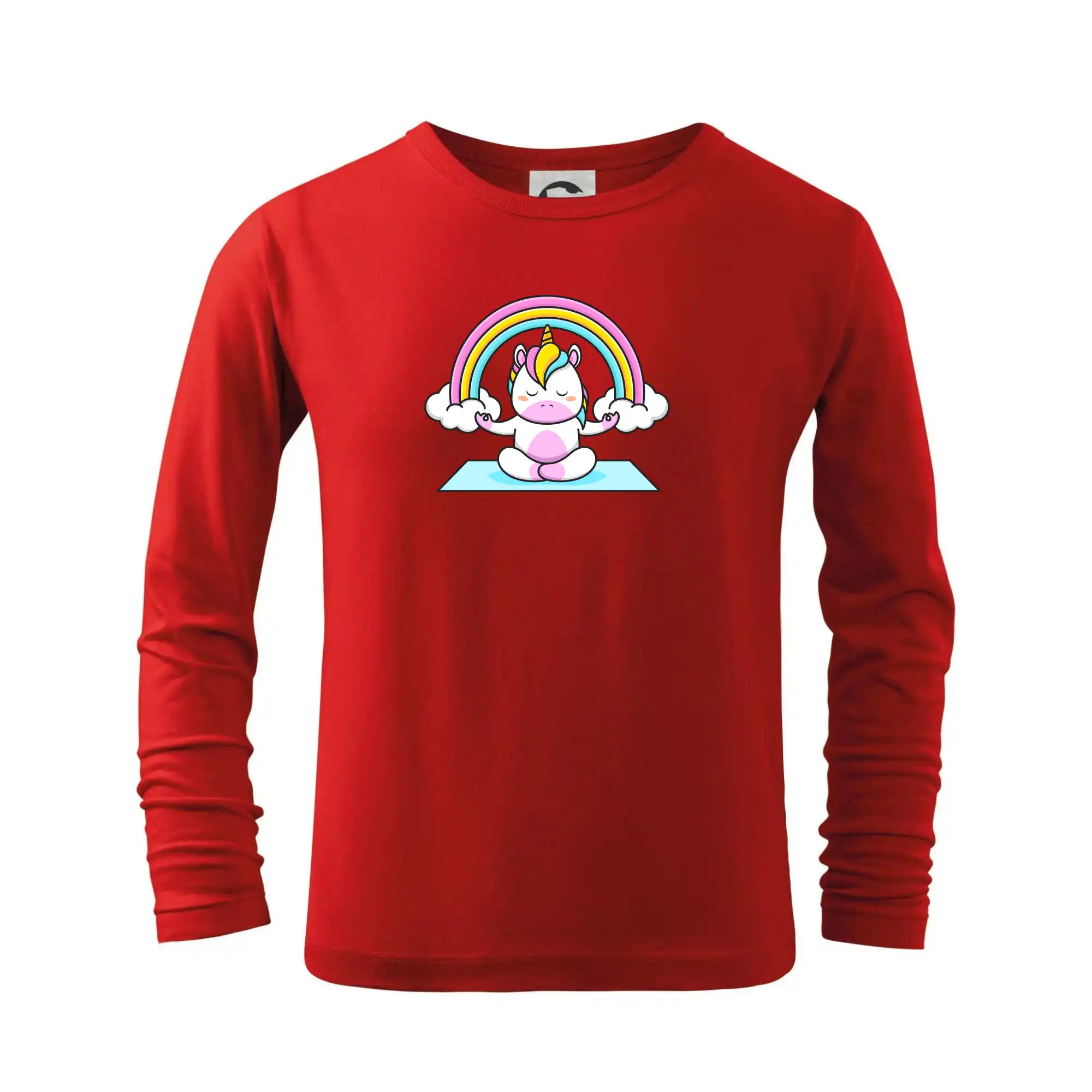 Tričká na jógu - Yoga jednorožec - dúha - Tričko detské Long Sleeve