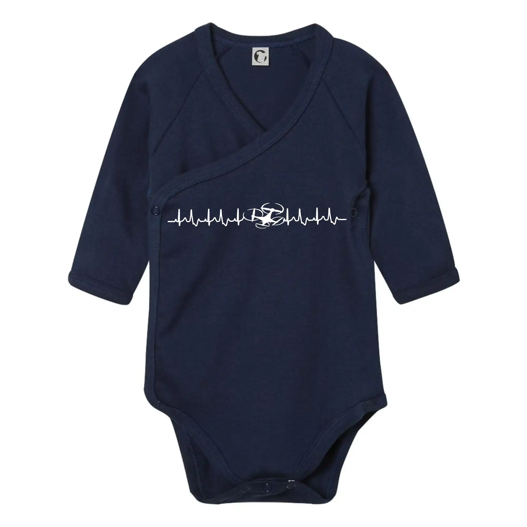 Tričká pre modelára - Dron EKG - Body zavinovacie s dlhým rukávom