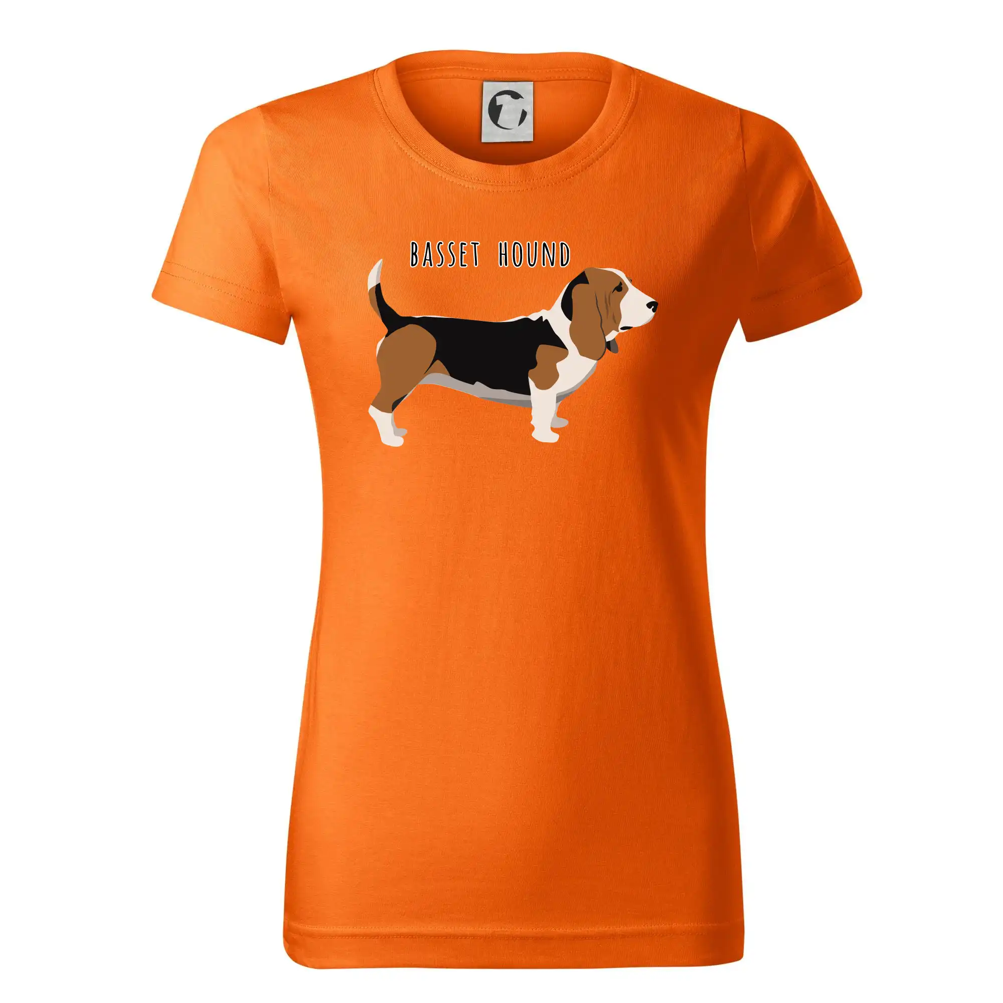 Baset na tričku - Basset hound pes s nápisom - Dámske tričko basic - ľahko voľnejšie a dlhšie