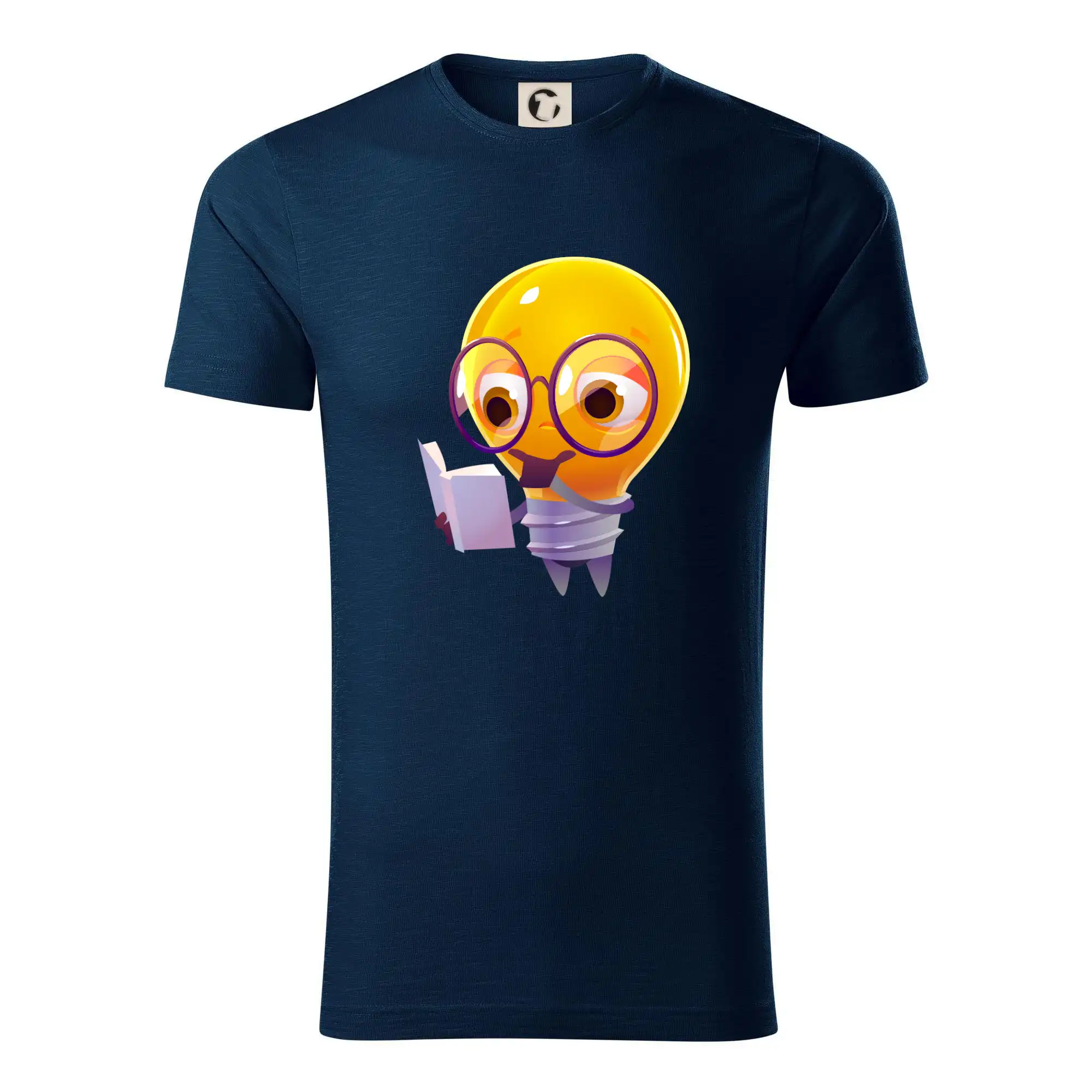 Tričká s motívom kníh pre milovníkov čítania a vône papiera - Žiarovka premýšľa nad knihou - Tričko z organickej bavlny