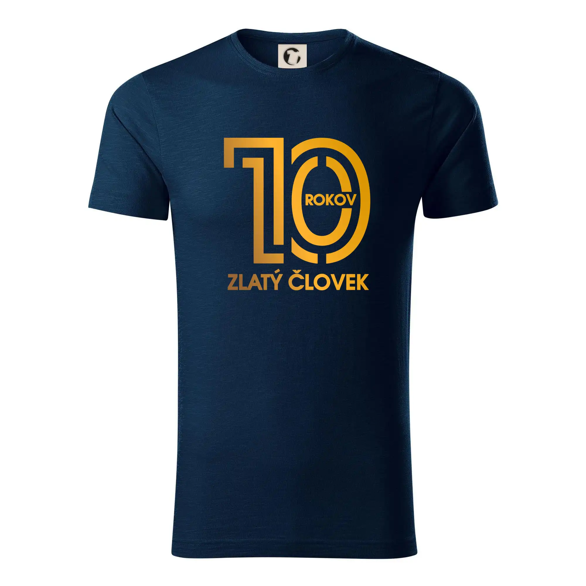 Tričká k narodeninám - 10 rokov zlatý človek - Tričko z organickej bavlny