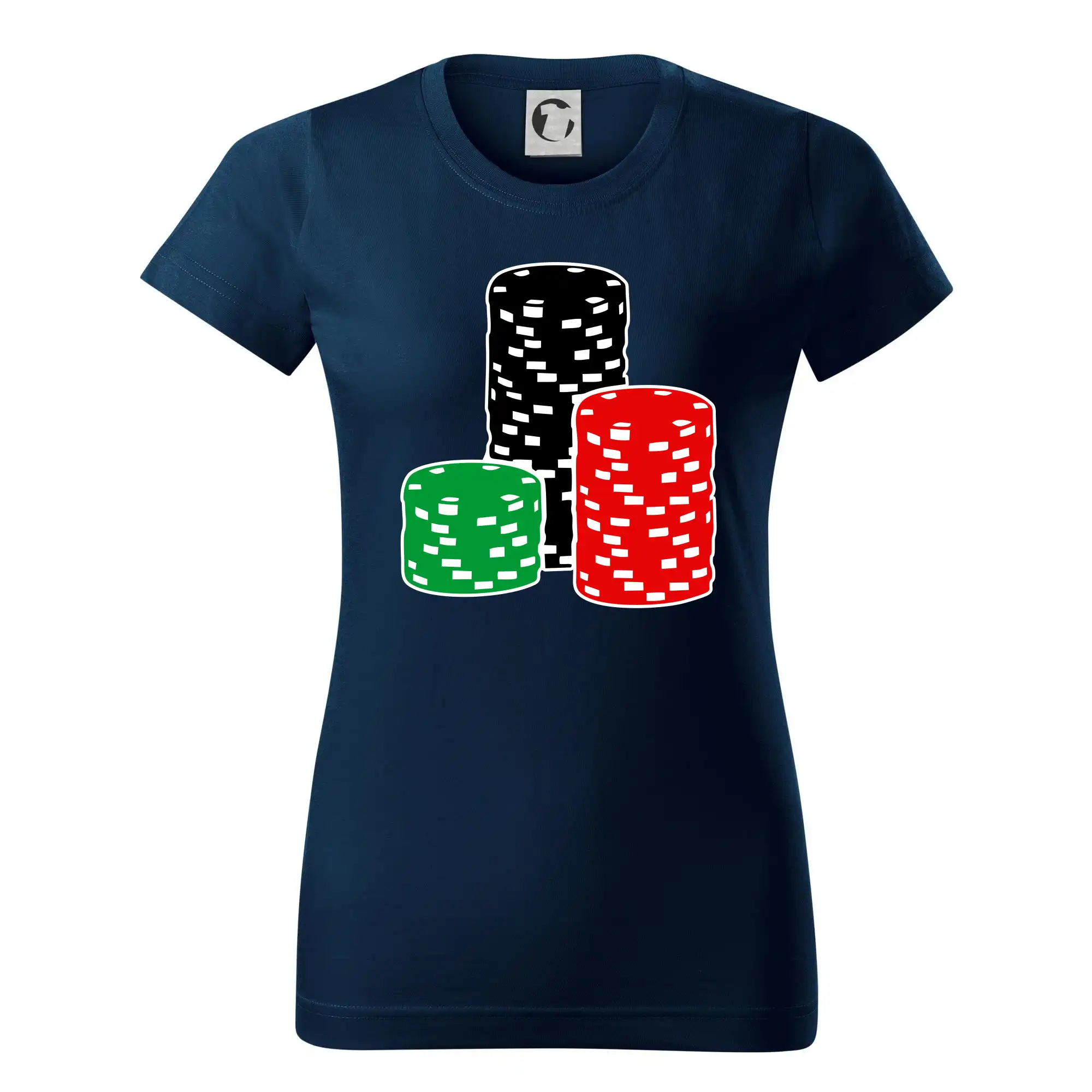 Poker tričká - Poker žetóny - Dámske tričko basic - ľahko voľnejšie a dlhšie