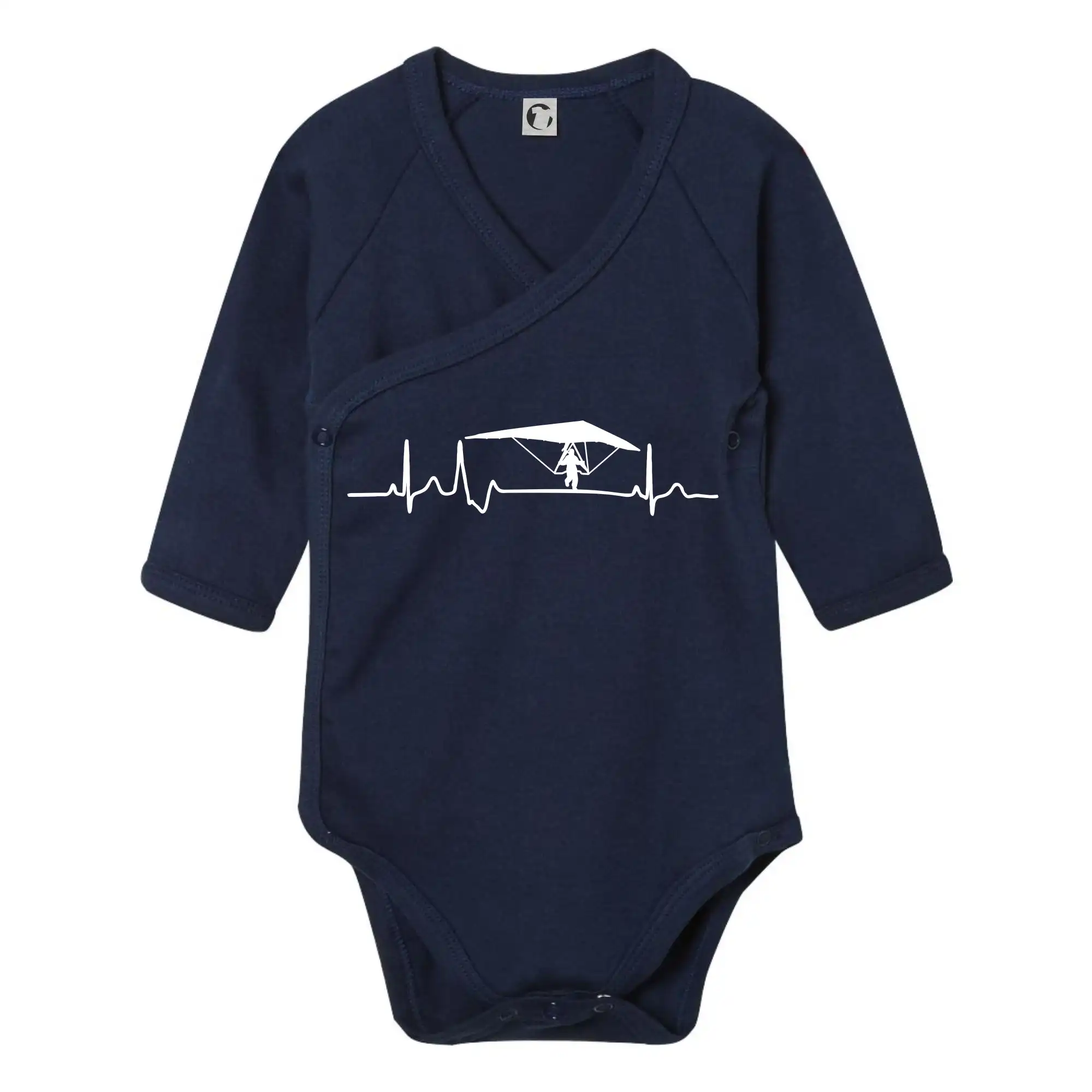 Tričká s motívom paraglidingu - EKG rogalo - Body zavinovacie s dlhým rukávom