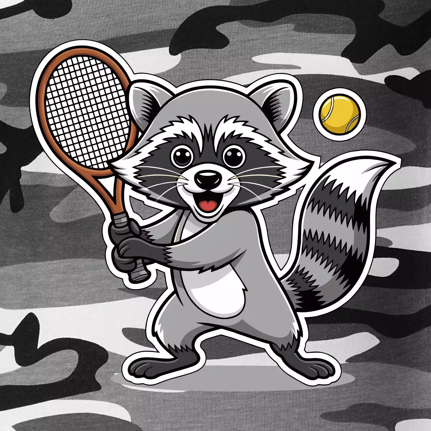 Mýval hraje tenis kreslený