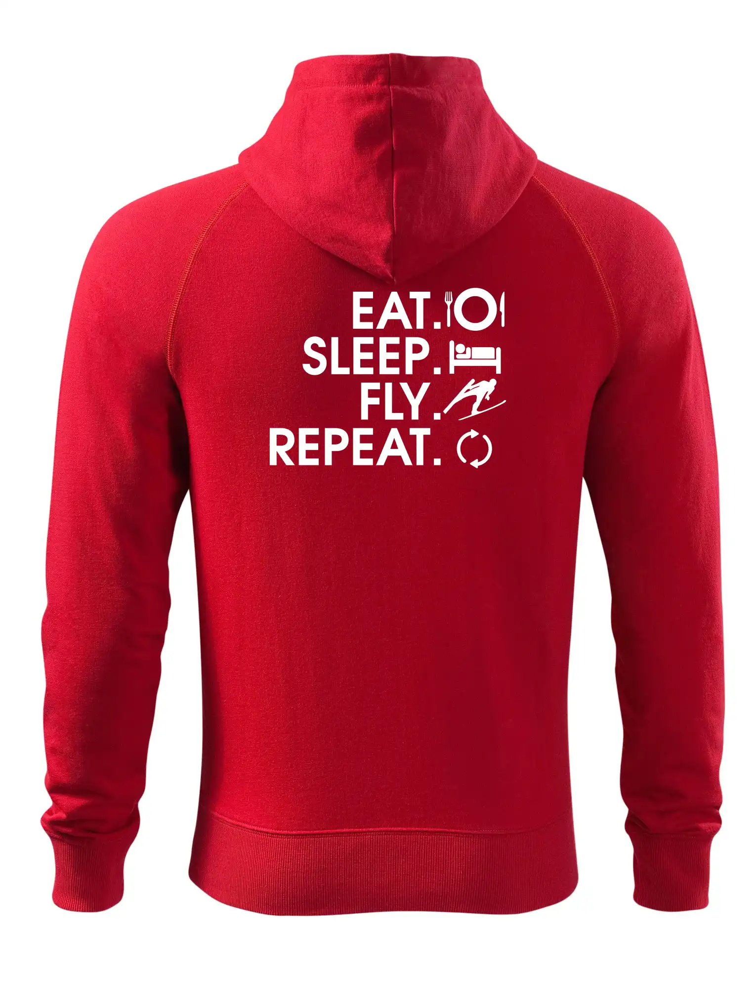 Eat sleep fly repeat - skoky na lyžích