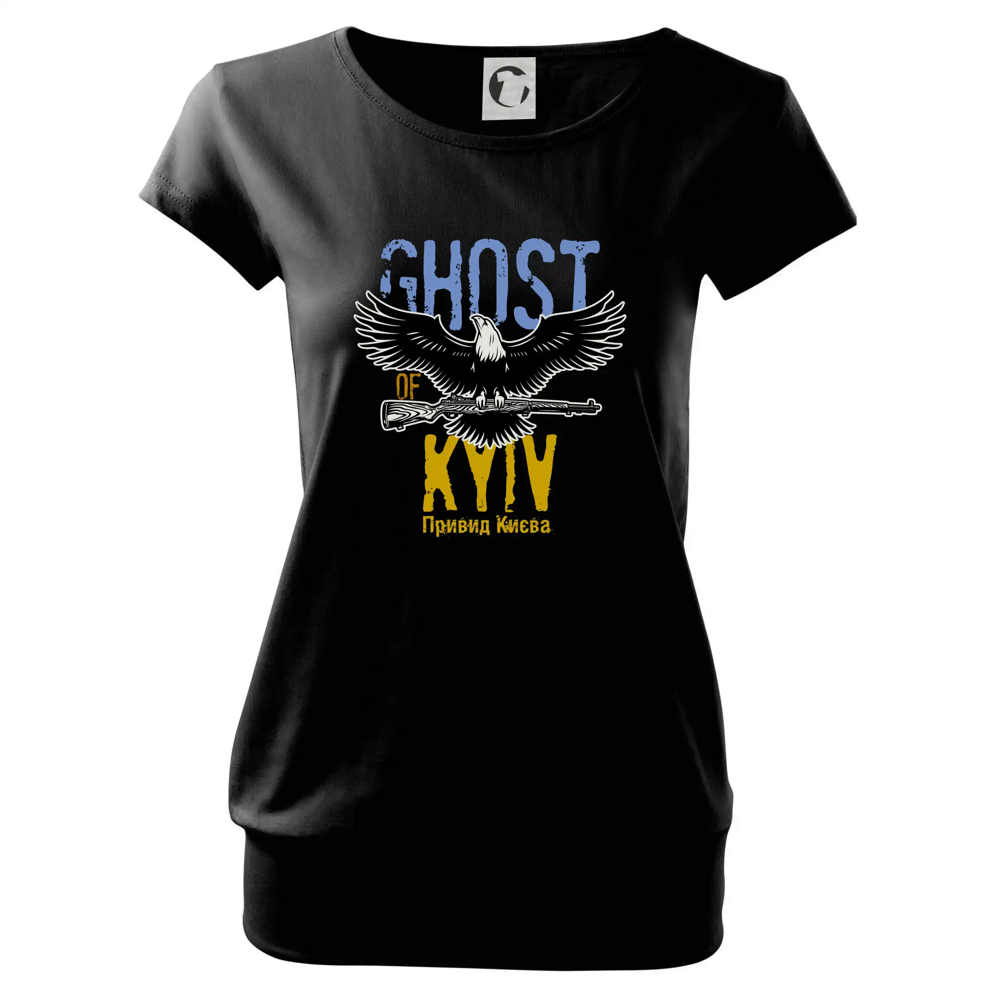 Tričká s vlajkou ukrajiny - Ghost of Kyiv - Orel - Voľné tričko city