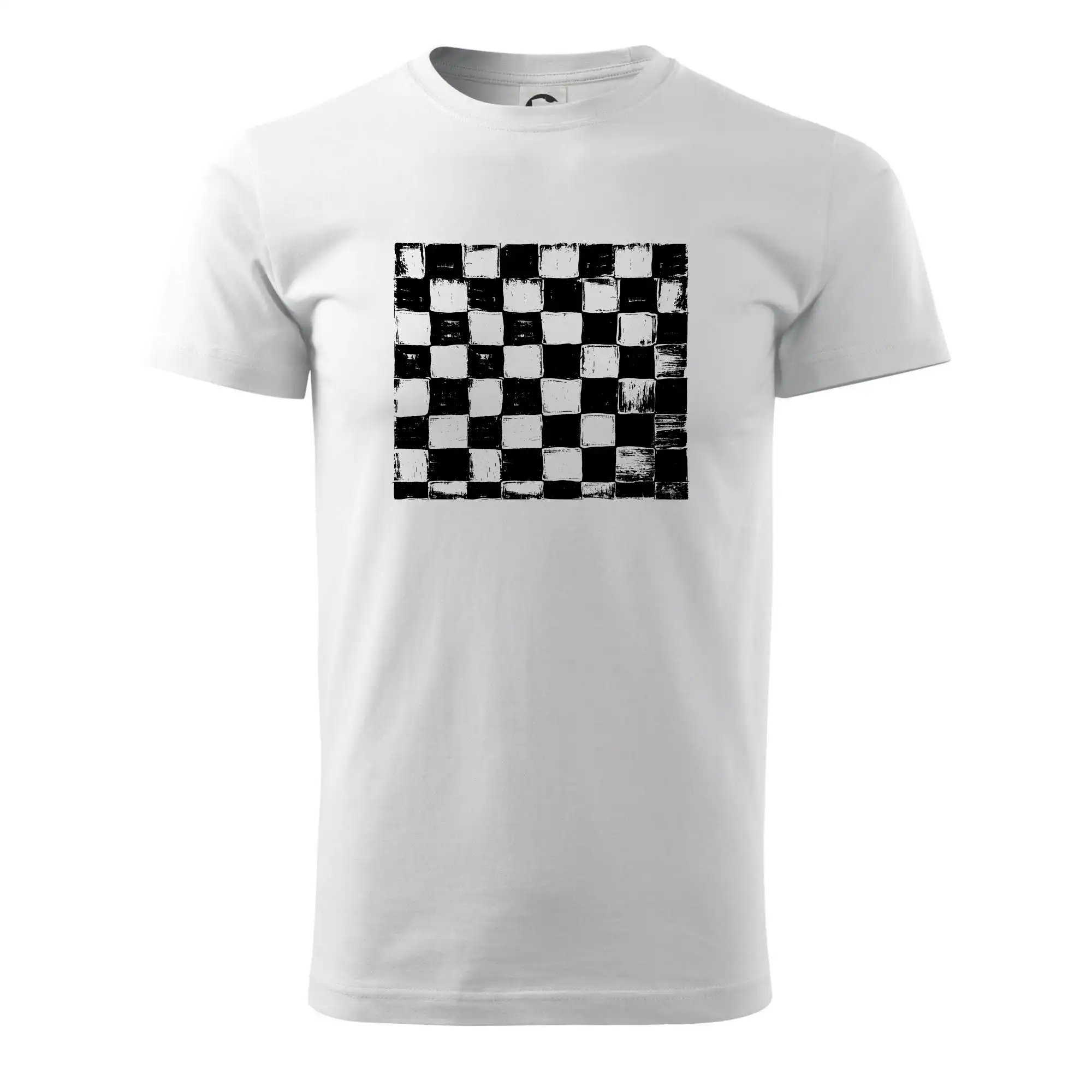 Tričká a mikiny so spoločenskými hrami  - Šachovnica čierna kreslená - Tričko extra veľké  (5-8XL)