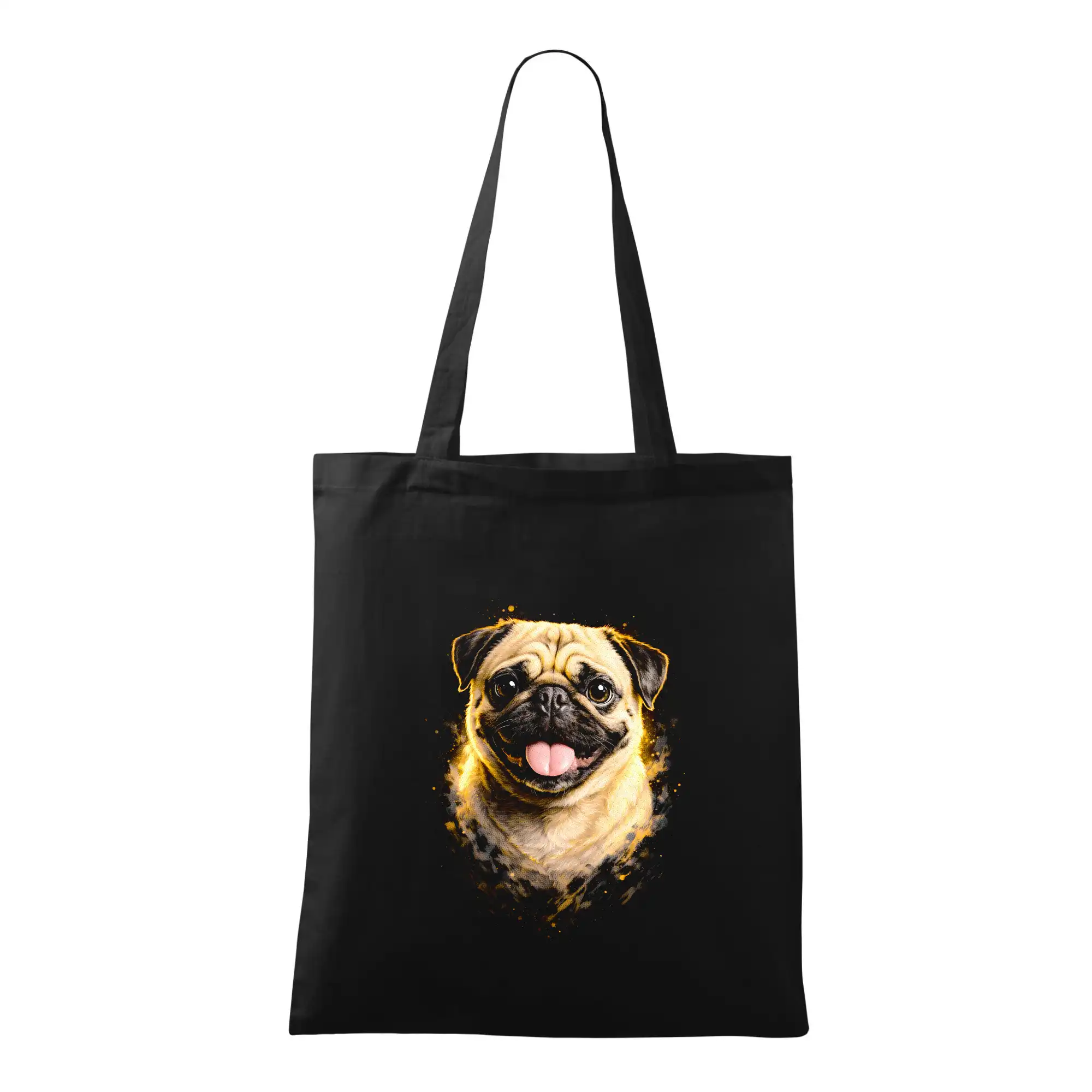 Mops na tričku - Obrázok poltón Mops - Taška bavlnená