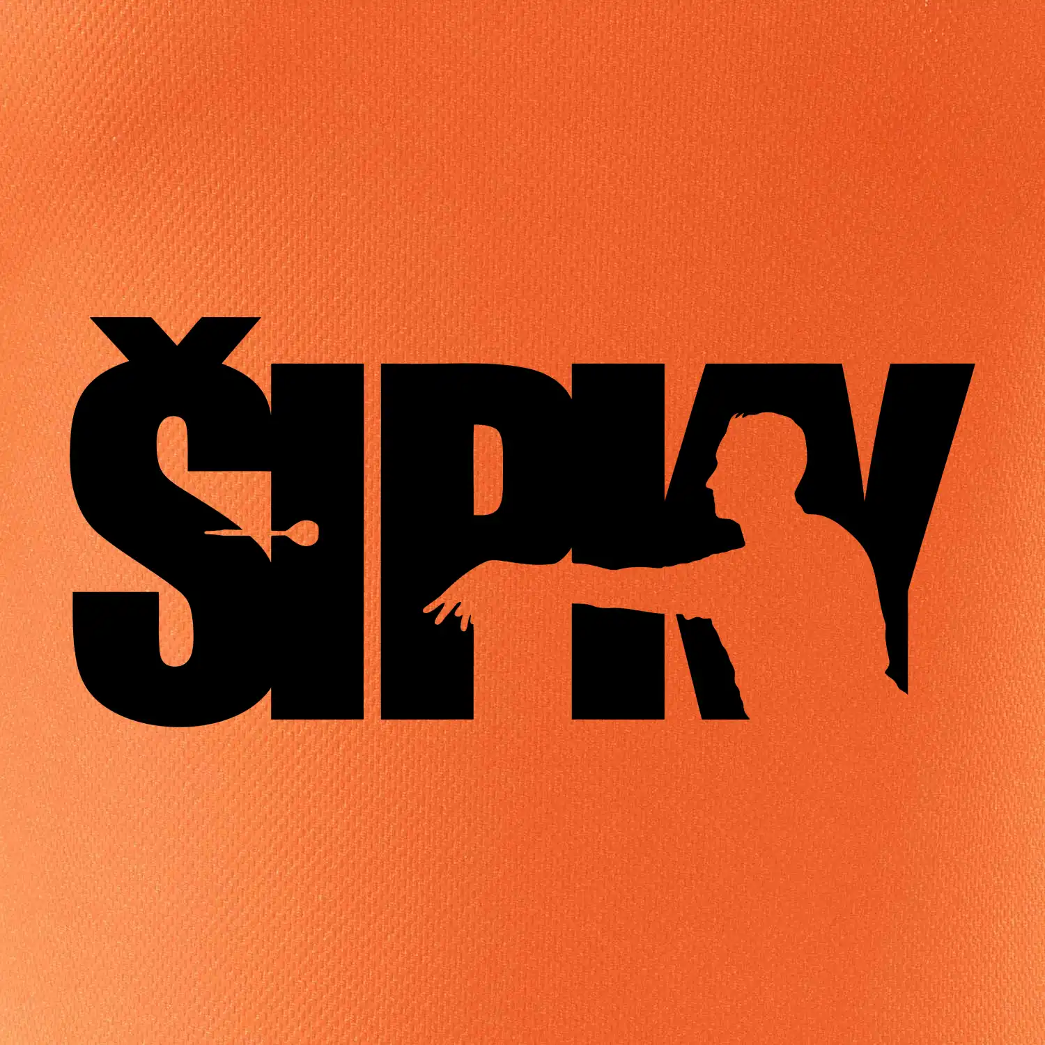 Šipky - nápis se šipkařem