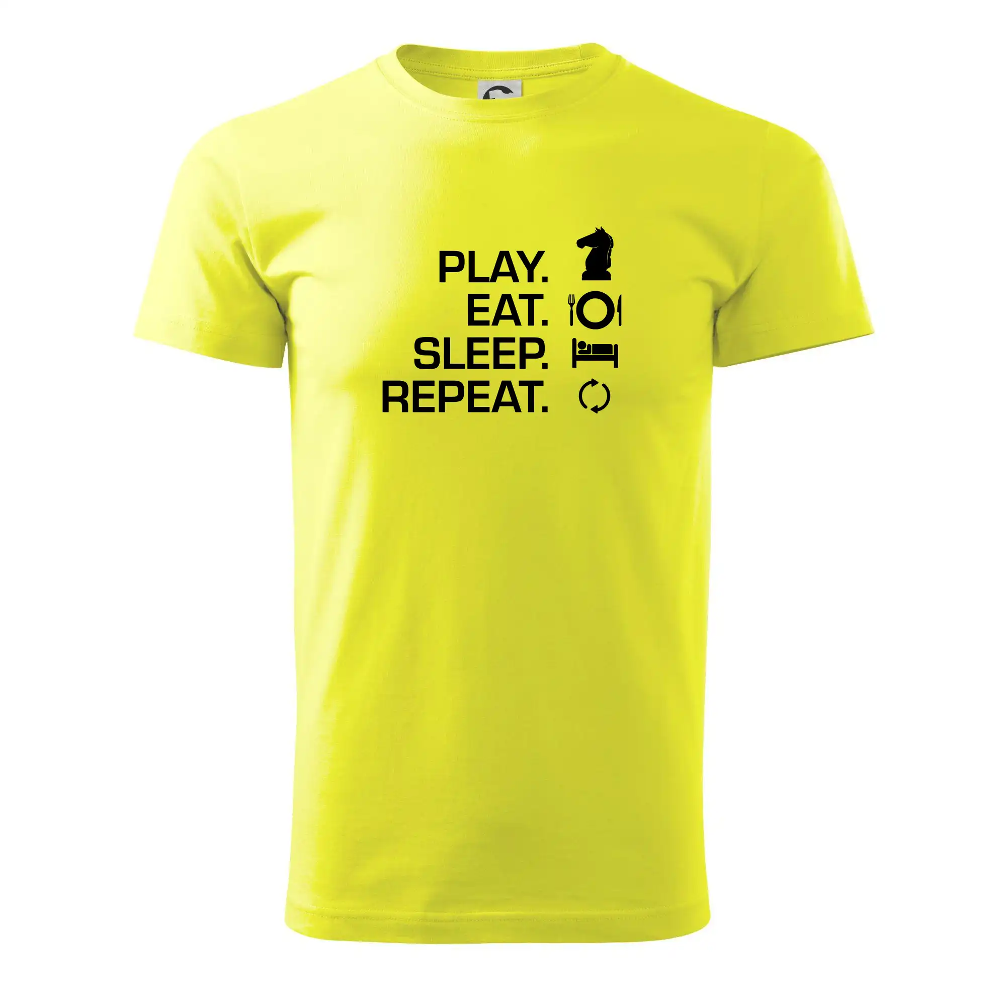 Tričká a mikiny so spoločenskými hrami  - Eat sleep play - šach - Klasické pánske tričko vyššej gramáže