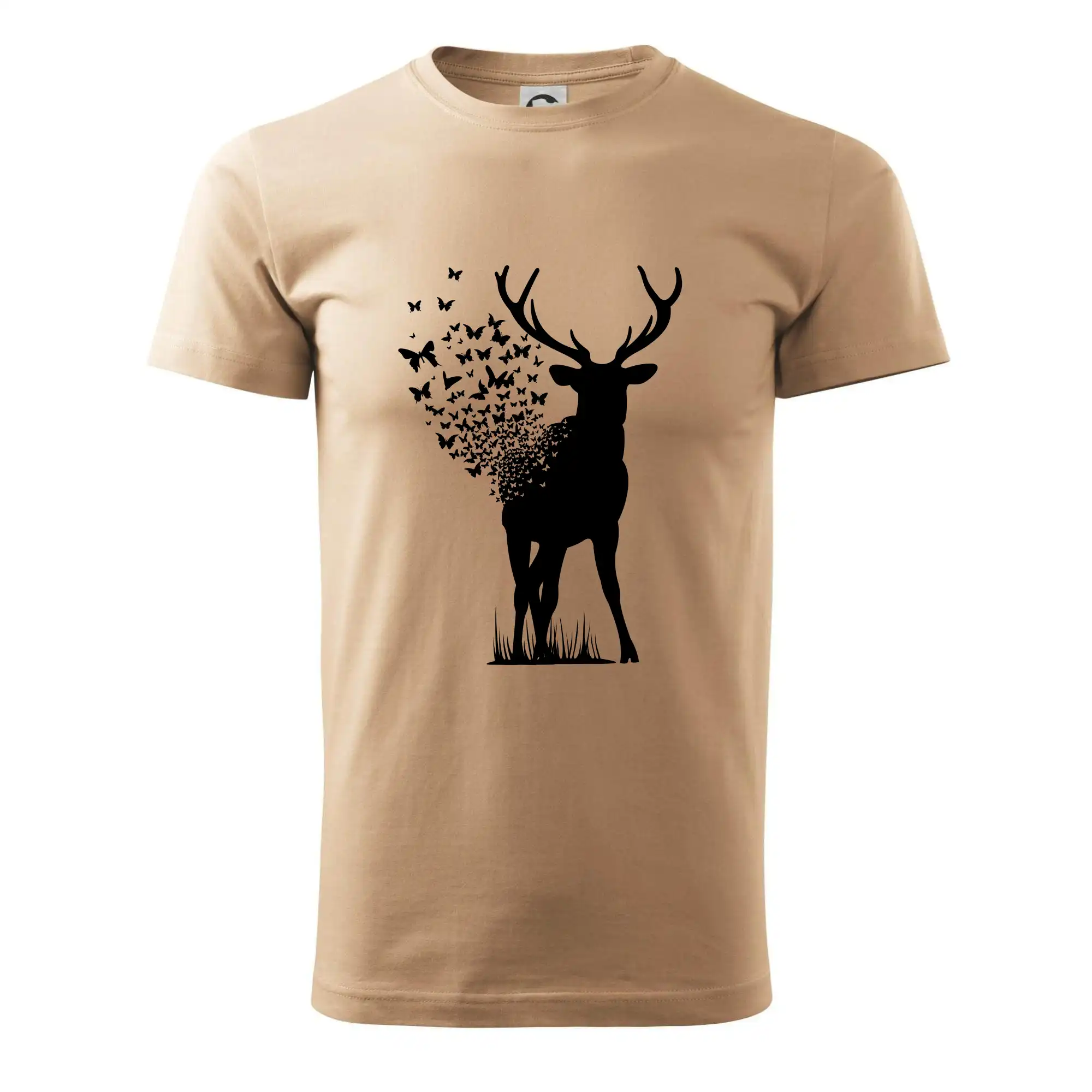 Tričká so zvieratami - Deer Butterfly - Pánske tričko nižšej gramáže