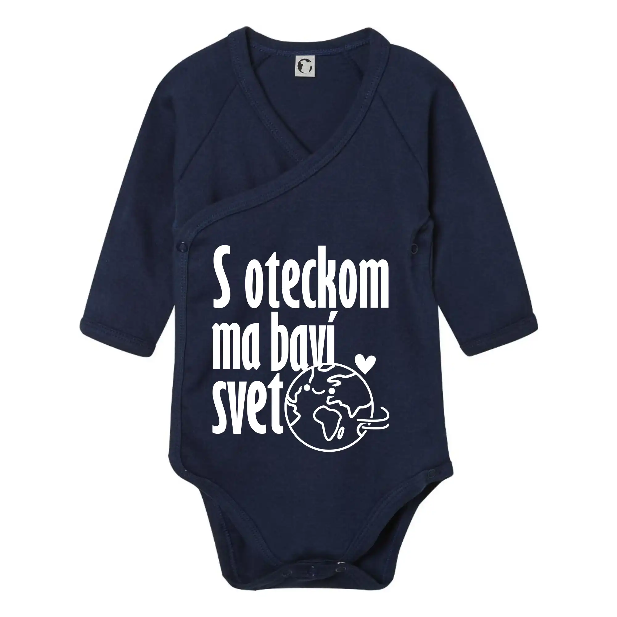 S tebou ma baví svet - vlastné meno - Body zavinovacie s dlhým rukávom