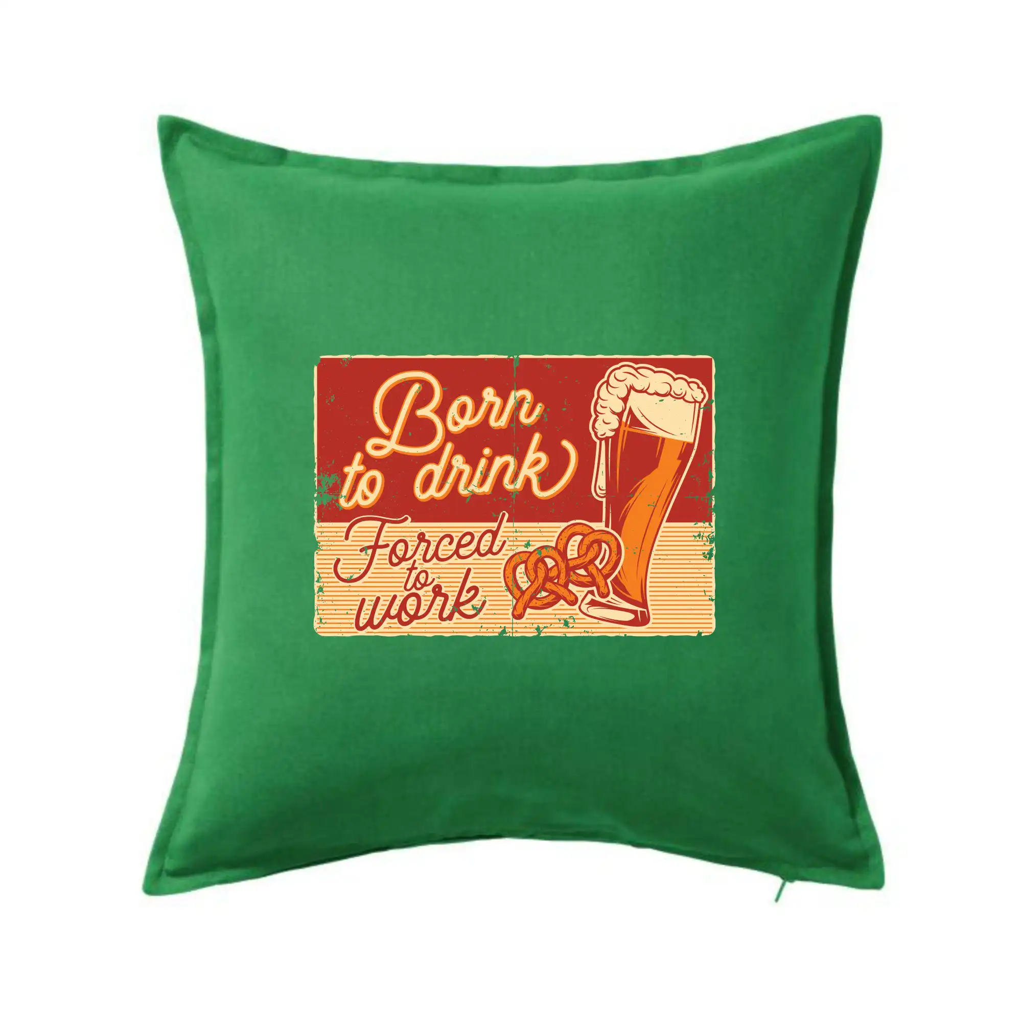 Vtipná tričká pre pivárov - Born to drink beer - Vankúš 50x50