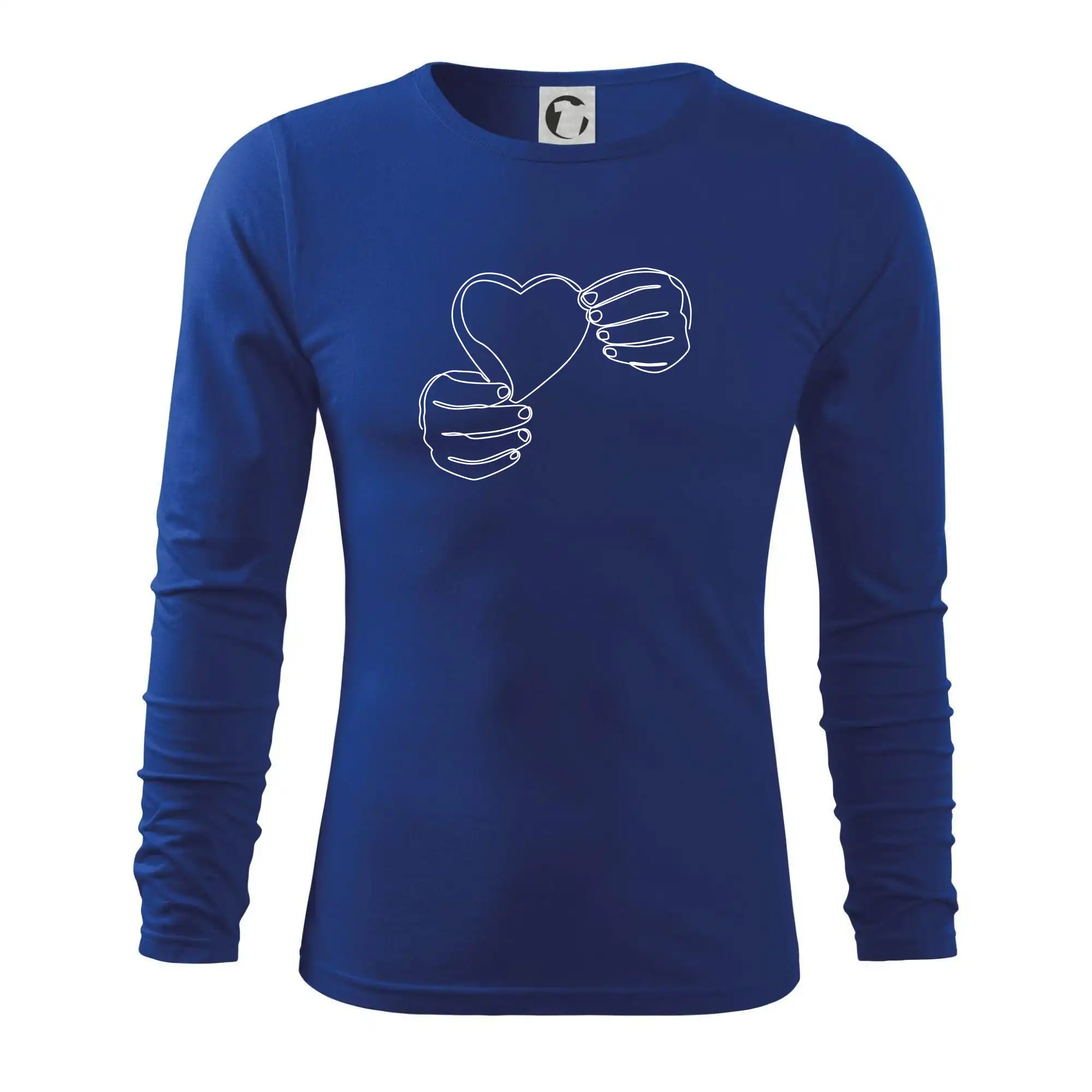 Ruka držiaca srdce jedným ťahom - Tričko s dlhým rukávom FIT-T long sleeve