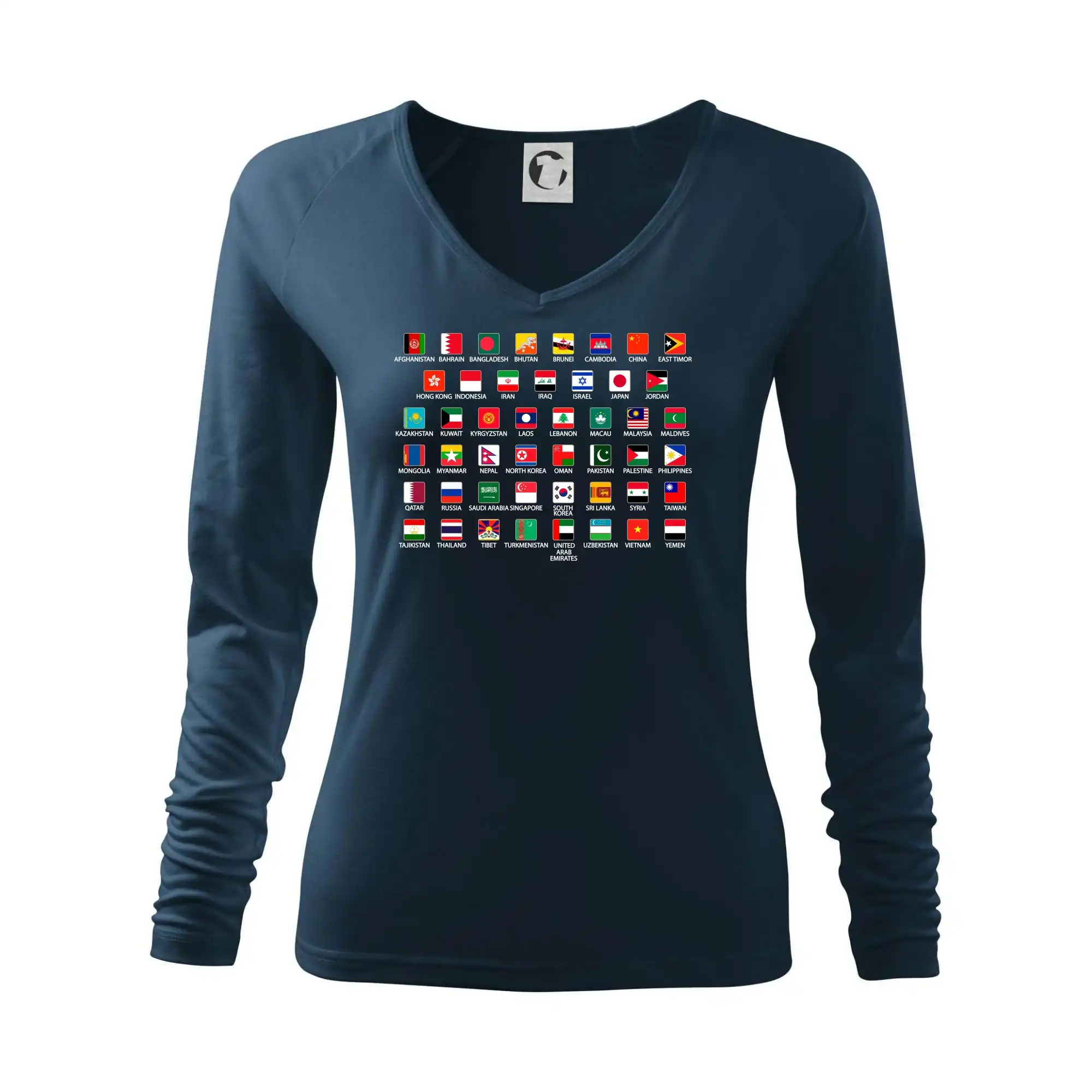 Motívy štátnych vlajok - Vlajky štátov - Ázia - Tričko dámske Elegance