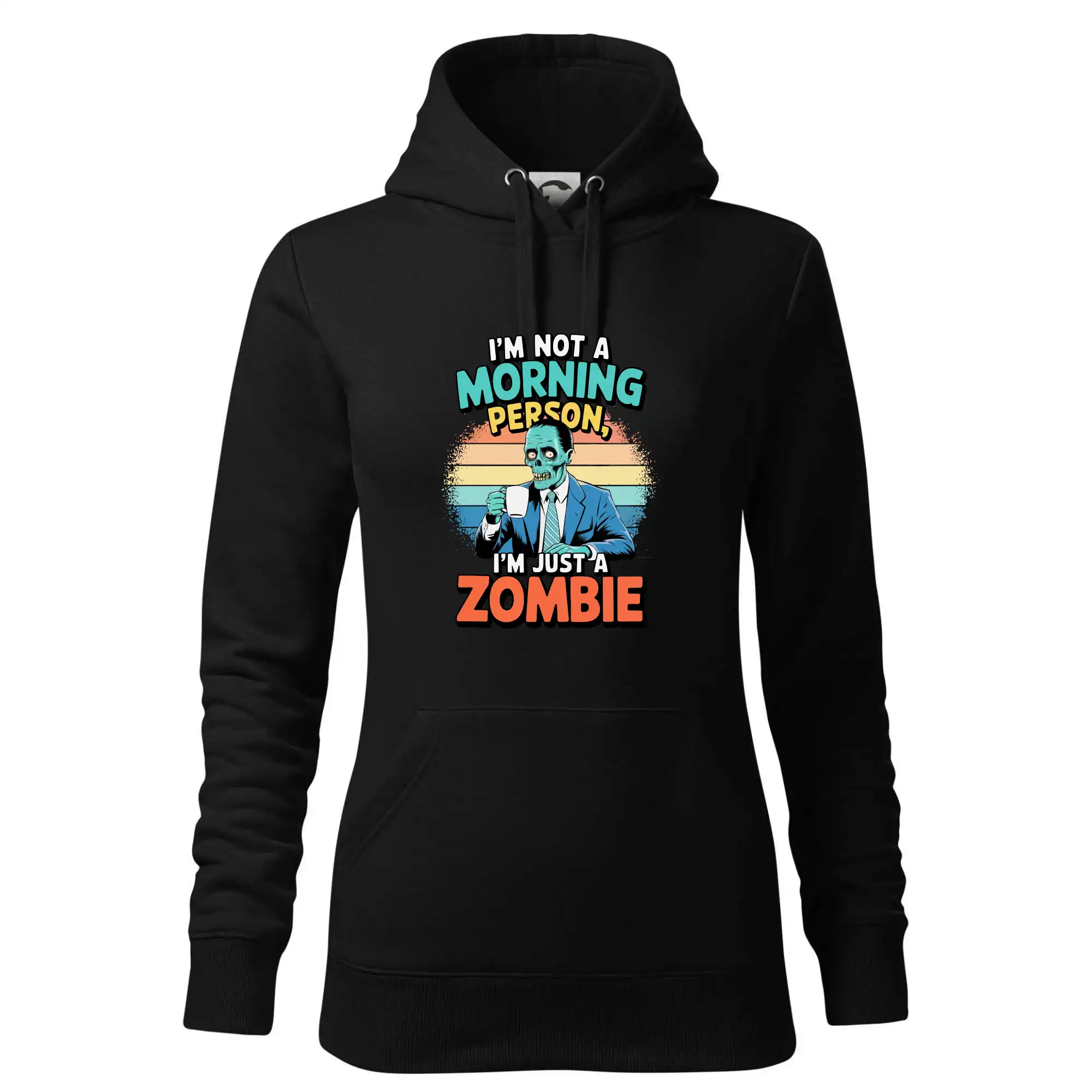 Ostatné nápisy - I'm not a morning person, I'm just a zombie - Mikina dámská Cape s kapucí