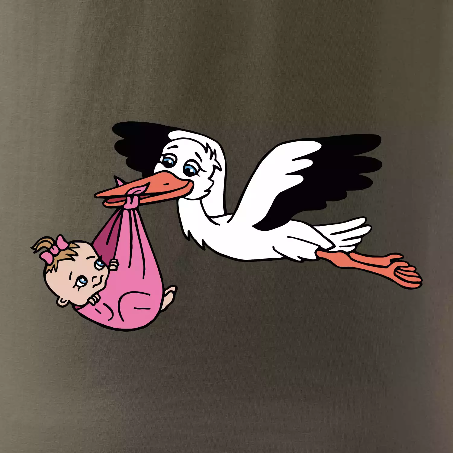 Čáp a miminko - holka (Hana-creative)